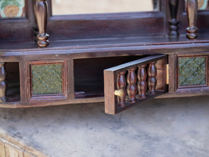 Intricate Carved Teak Wood Mirror Mirror