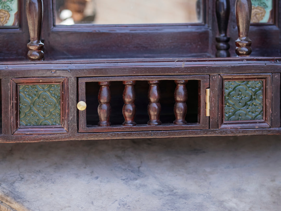 Intricate Carved Teak Wood Mirror Mirror