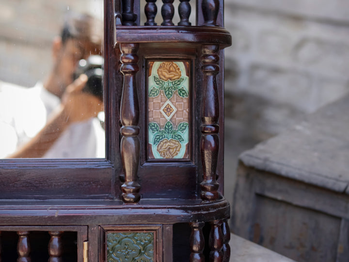 Intricate Carved Teak Wood Mirror Mirror