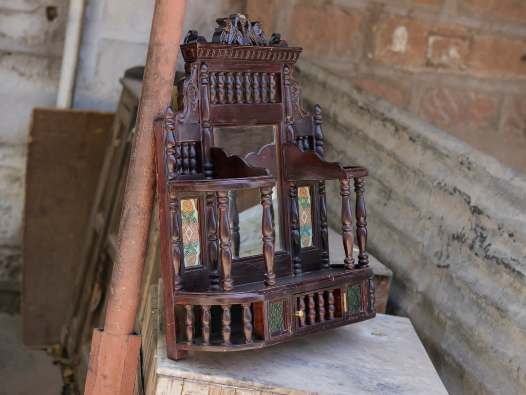 Intricate Carved Teak Wood Mirror Mirror