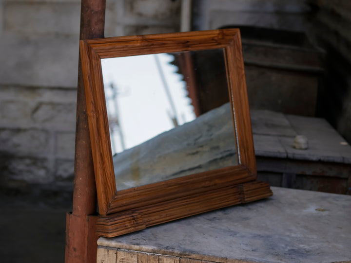 Elegant Strip Square Designed Wooden Handmade Wall Mirror Mirror