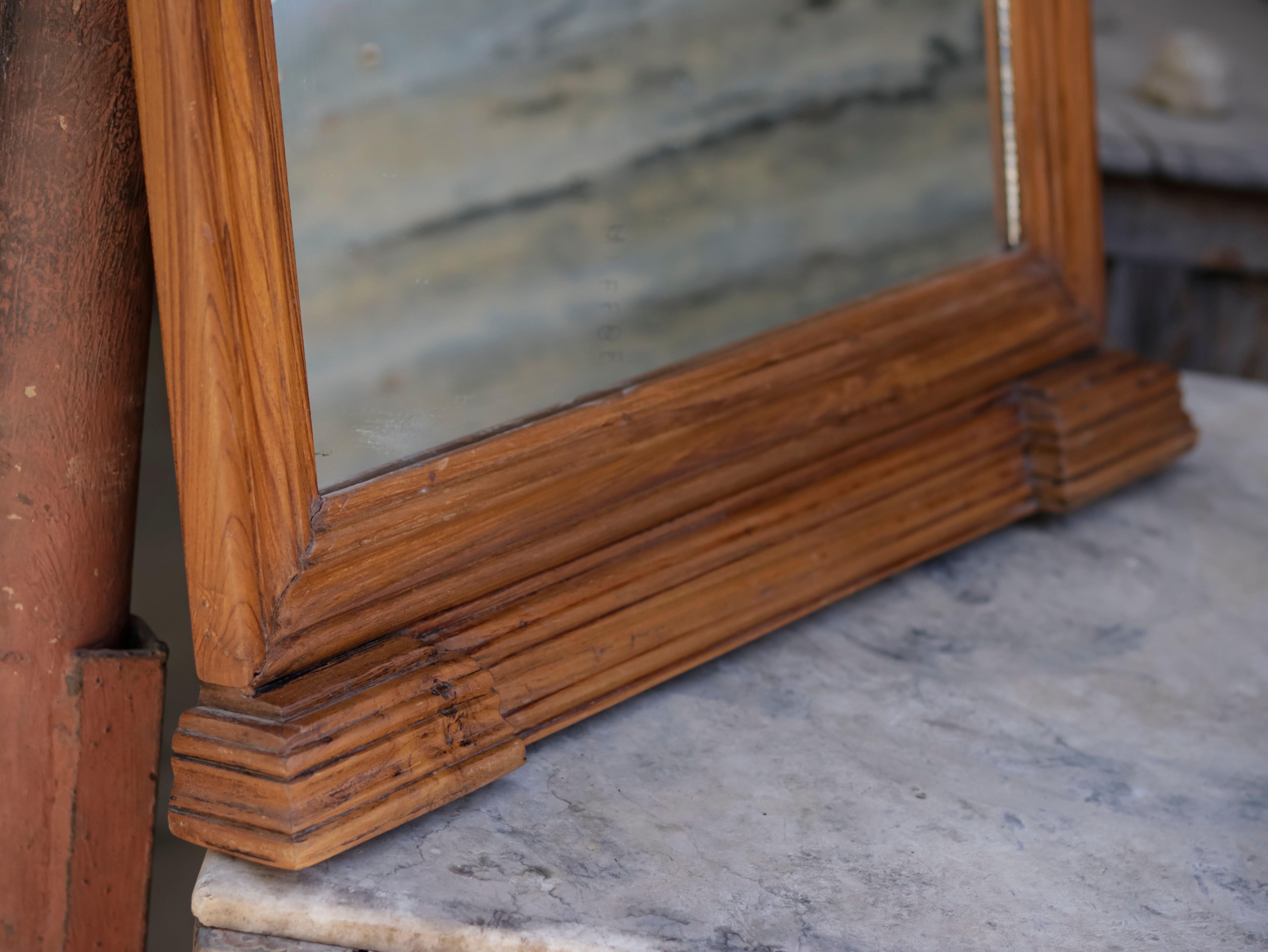 Elegant Strip Square Designed Wooden Handmade Wall Mirror Mirror