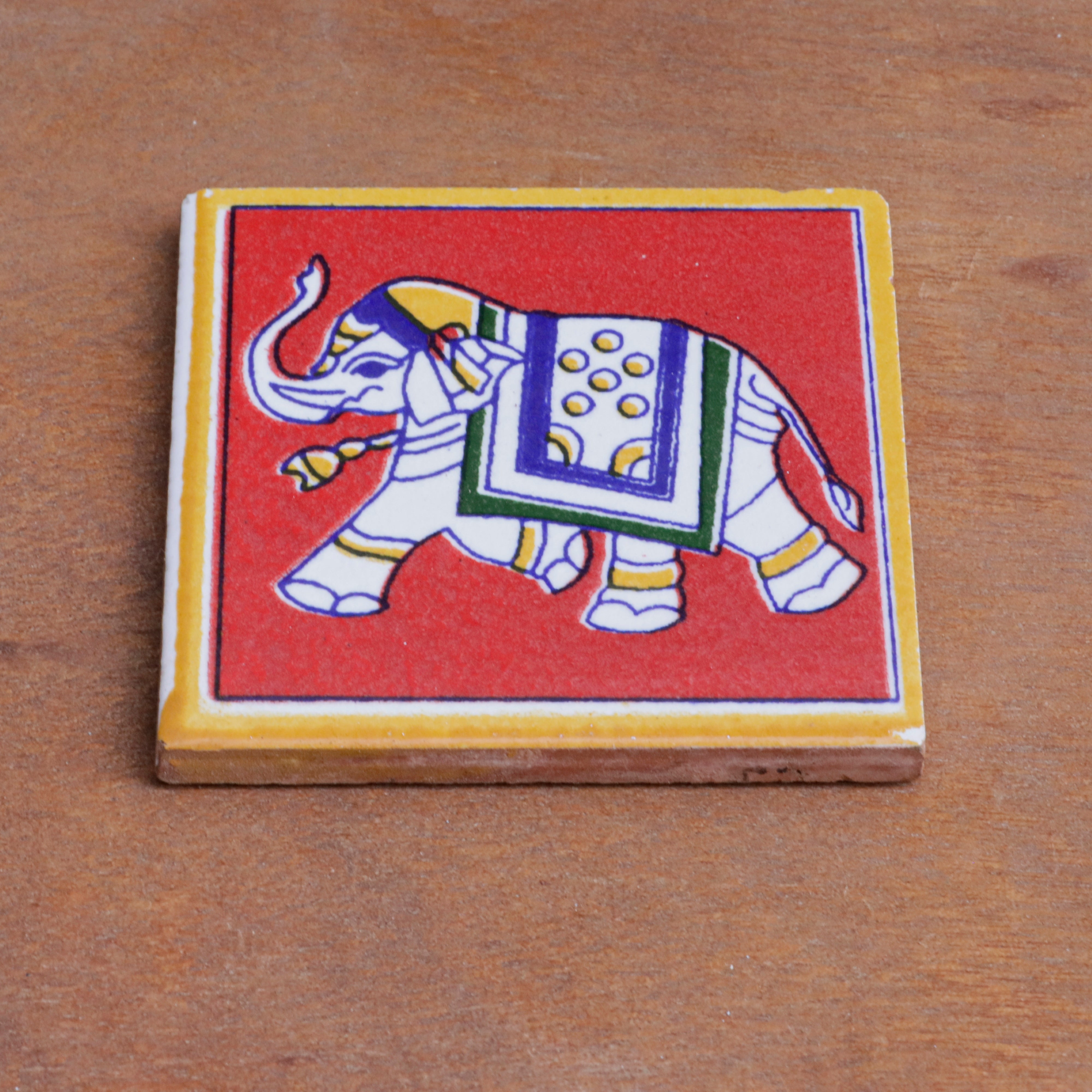 Richard Cultural Elephant Designed Ceramic Square Tile Ceramic Tile