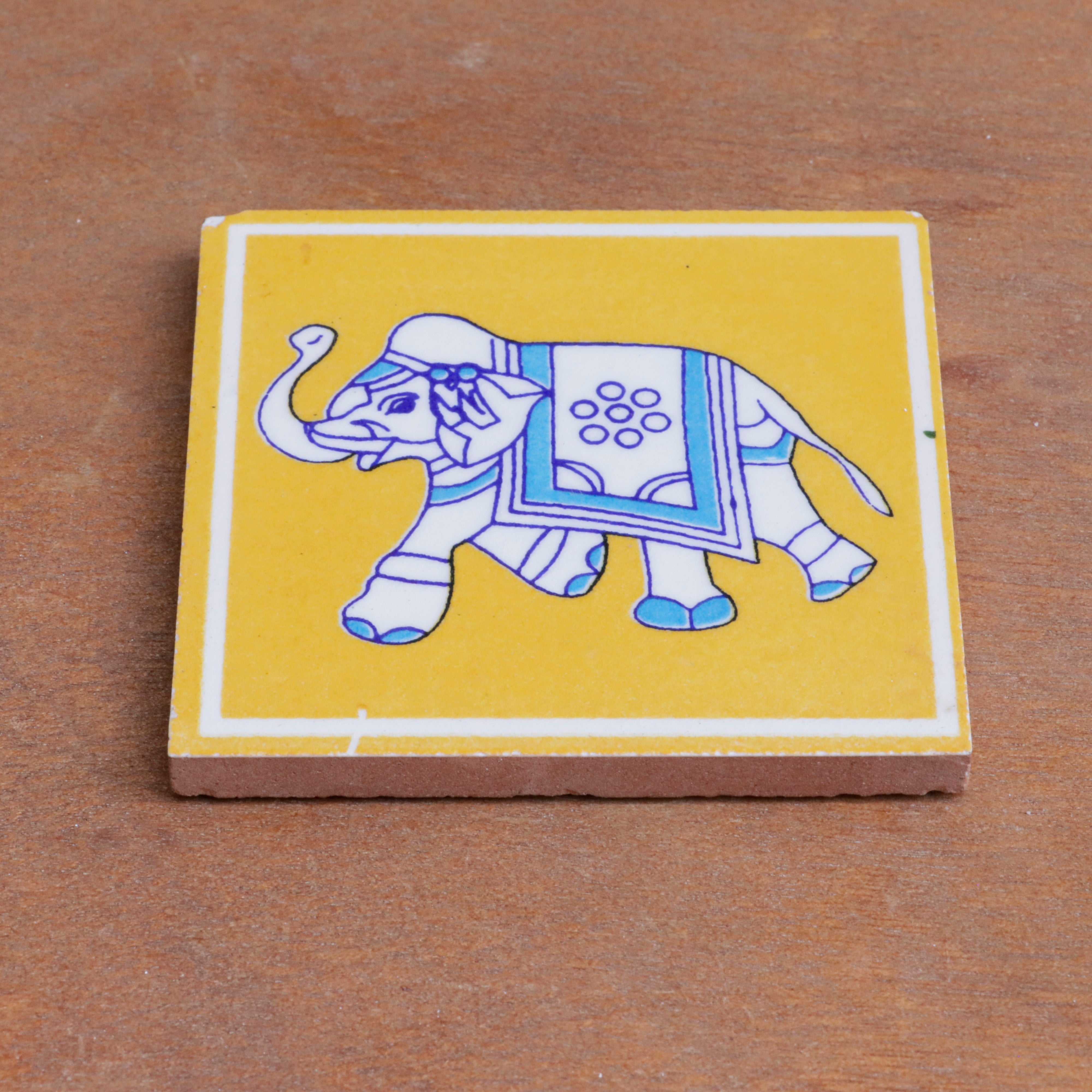 Charming Indian Style Elephant Designed Ceramic Square Tile Ceramic Tile