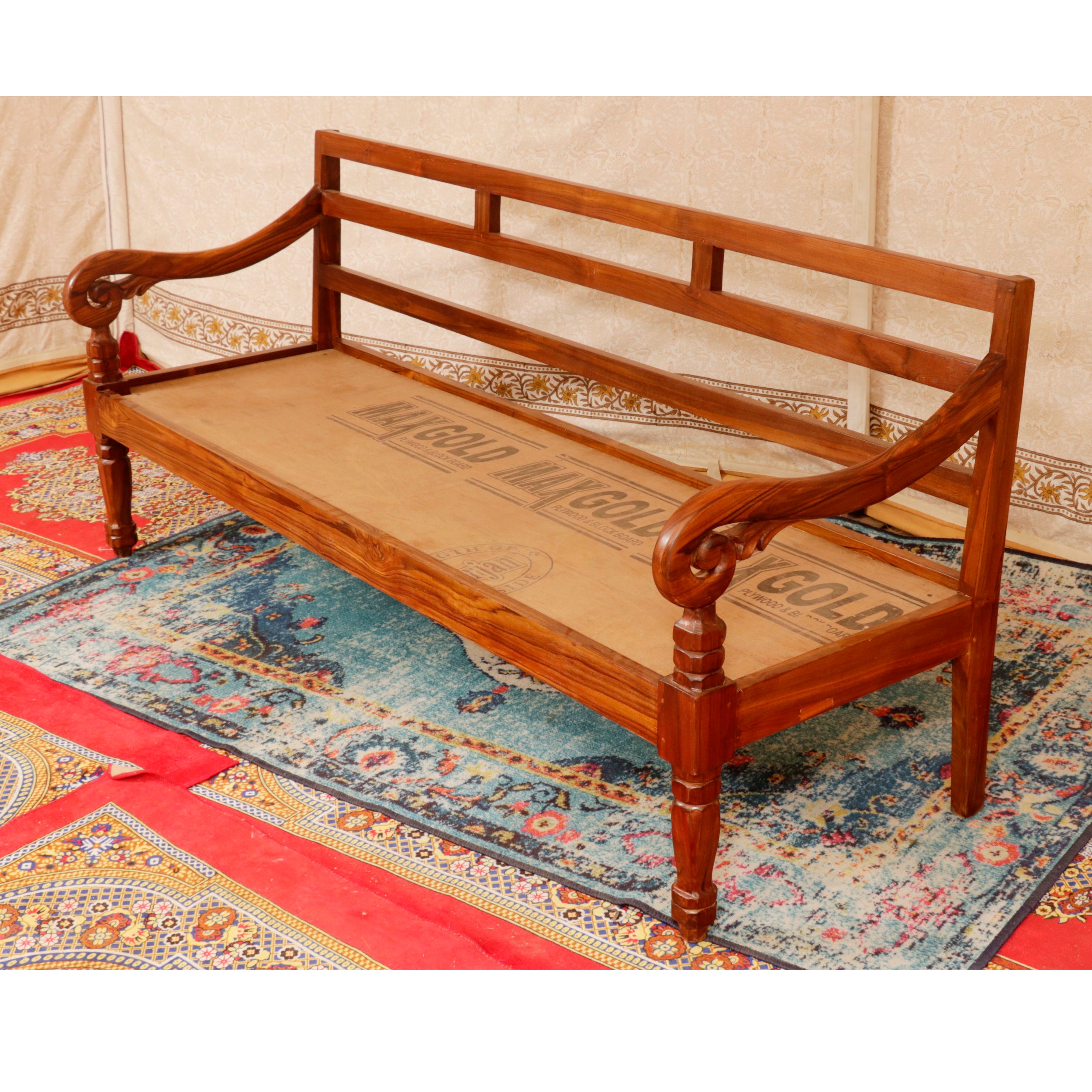 Curved Wooden Bench Bench