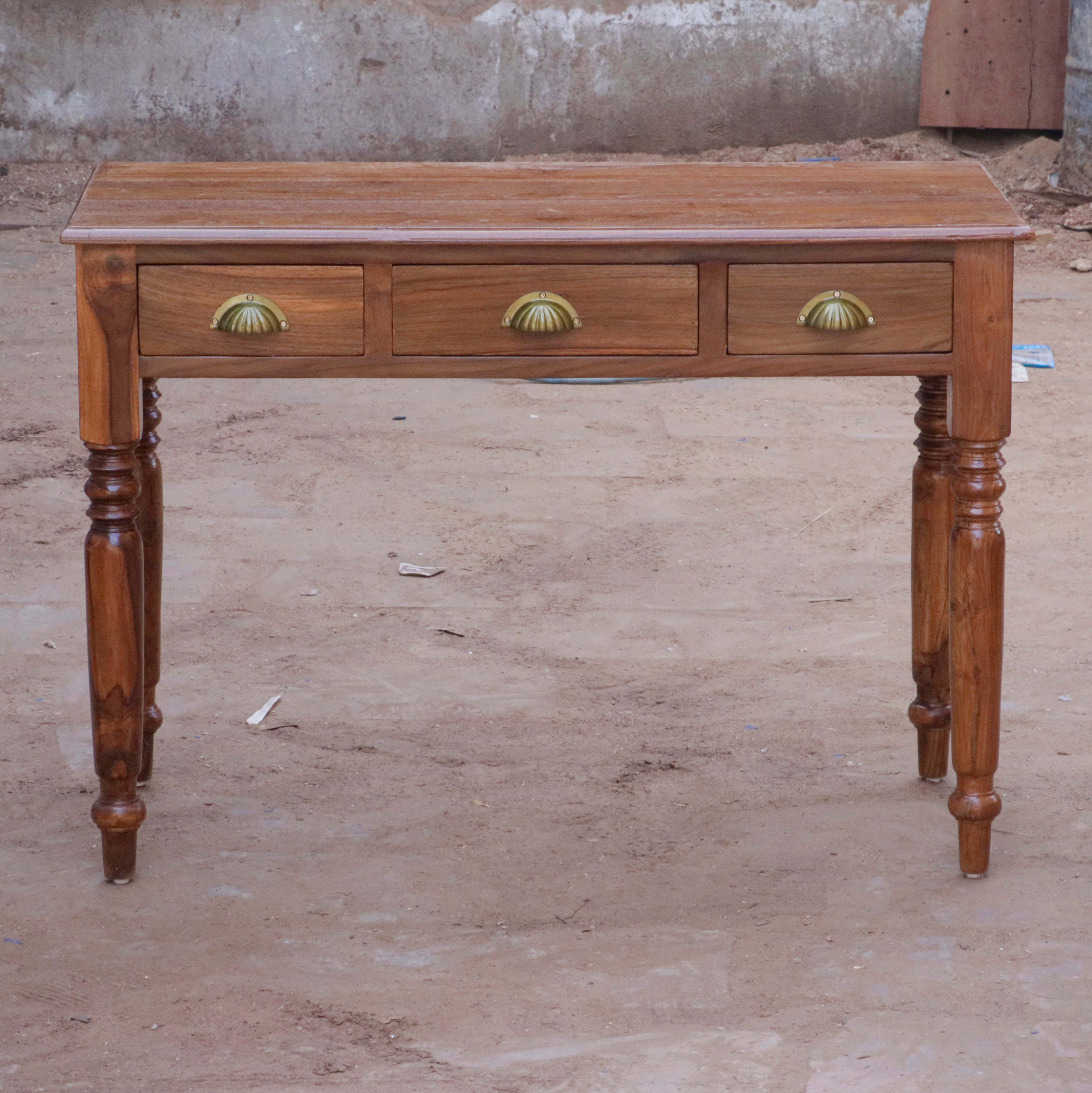 Teak Triple Drawer Desk Study Table