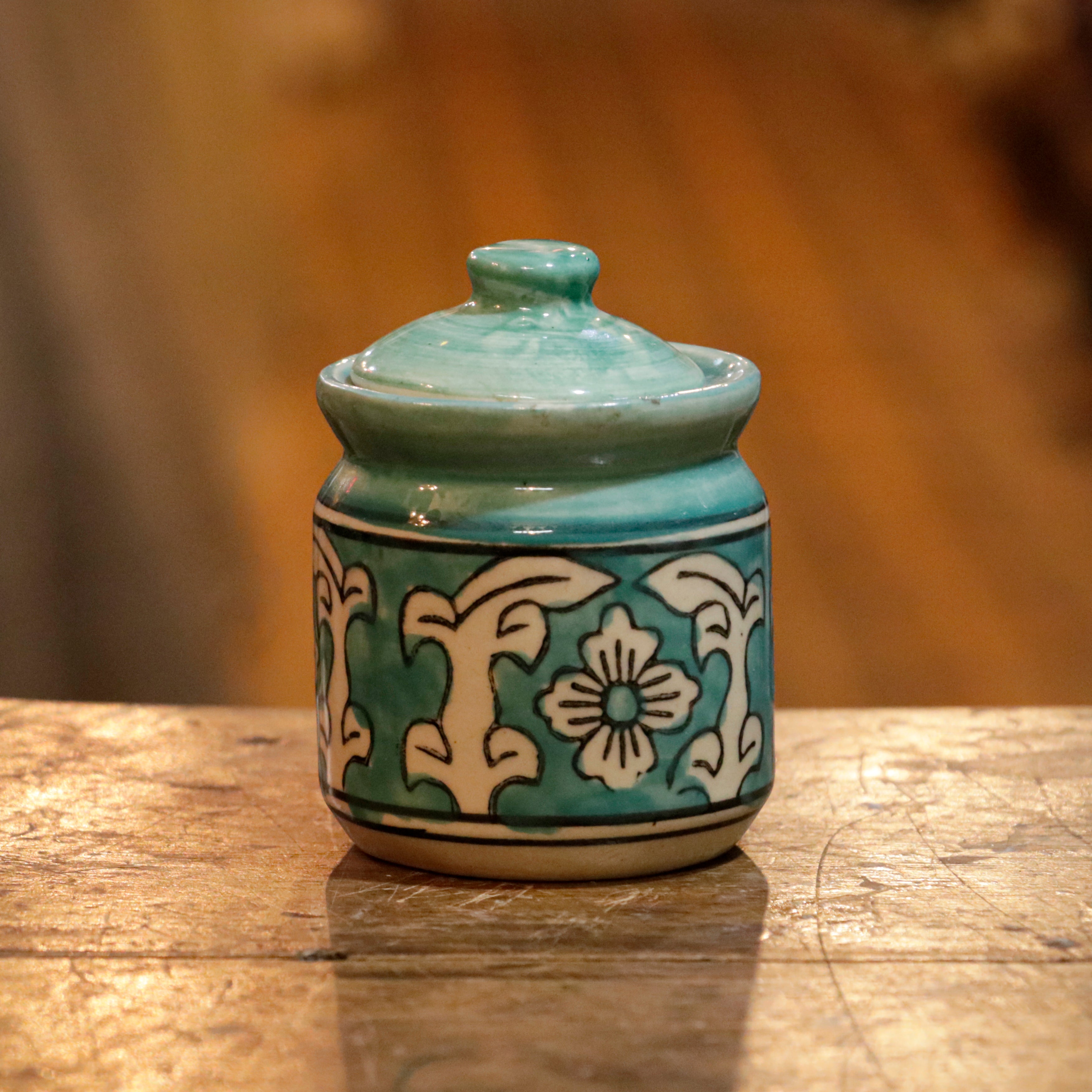 Irish Montage Flower Hand-Painted Ceramic Pickle Storage Jar - Small Ceramic jar