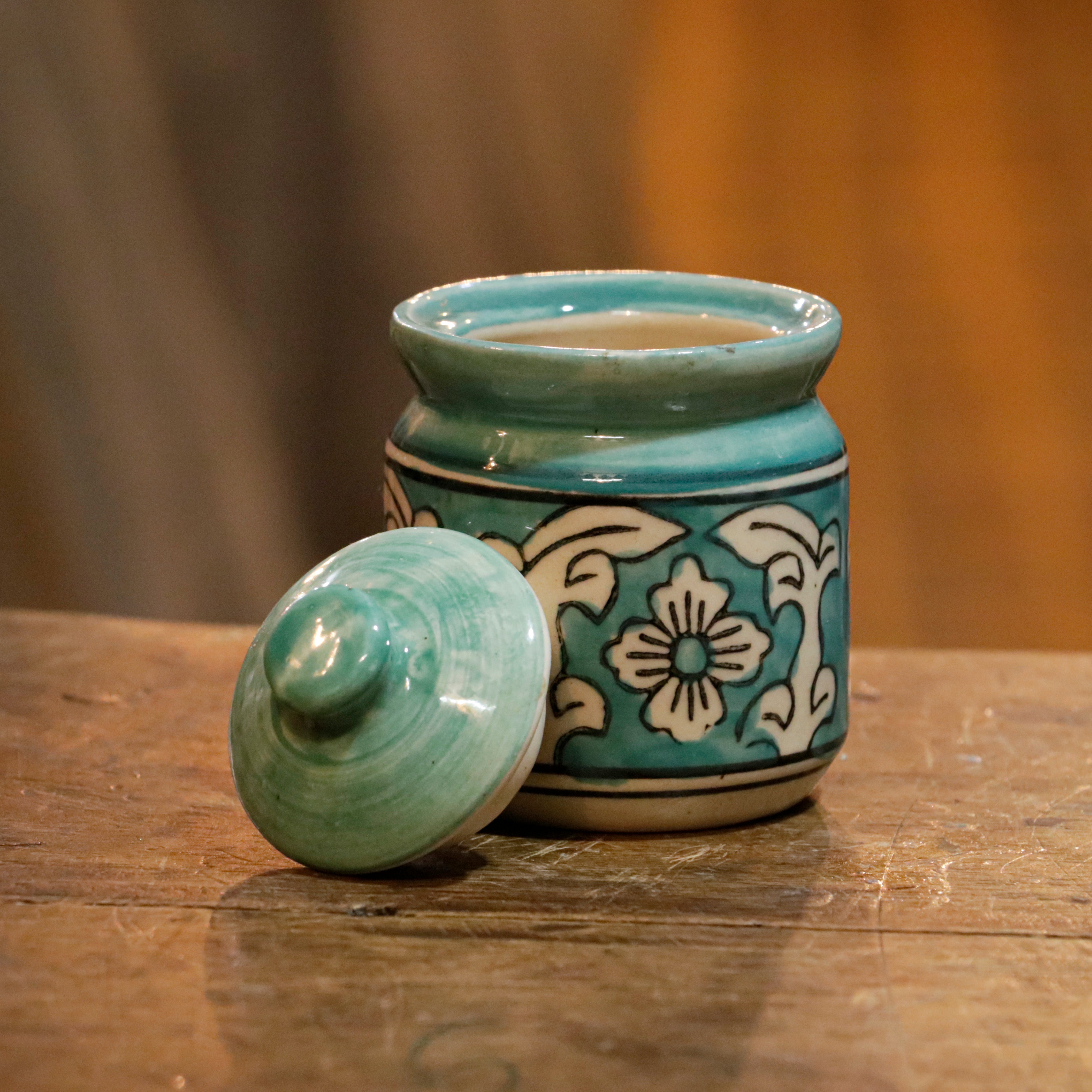 Irish Montage Flower Hand-Painted Ceramic Pickle Storage Jar - Small Ceramic jar