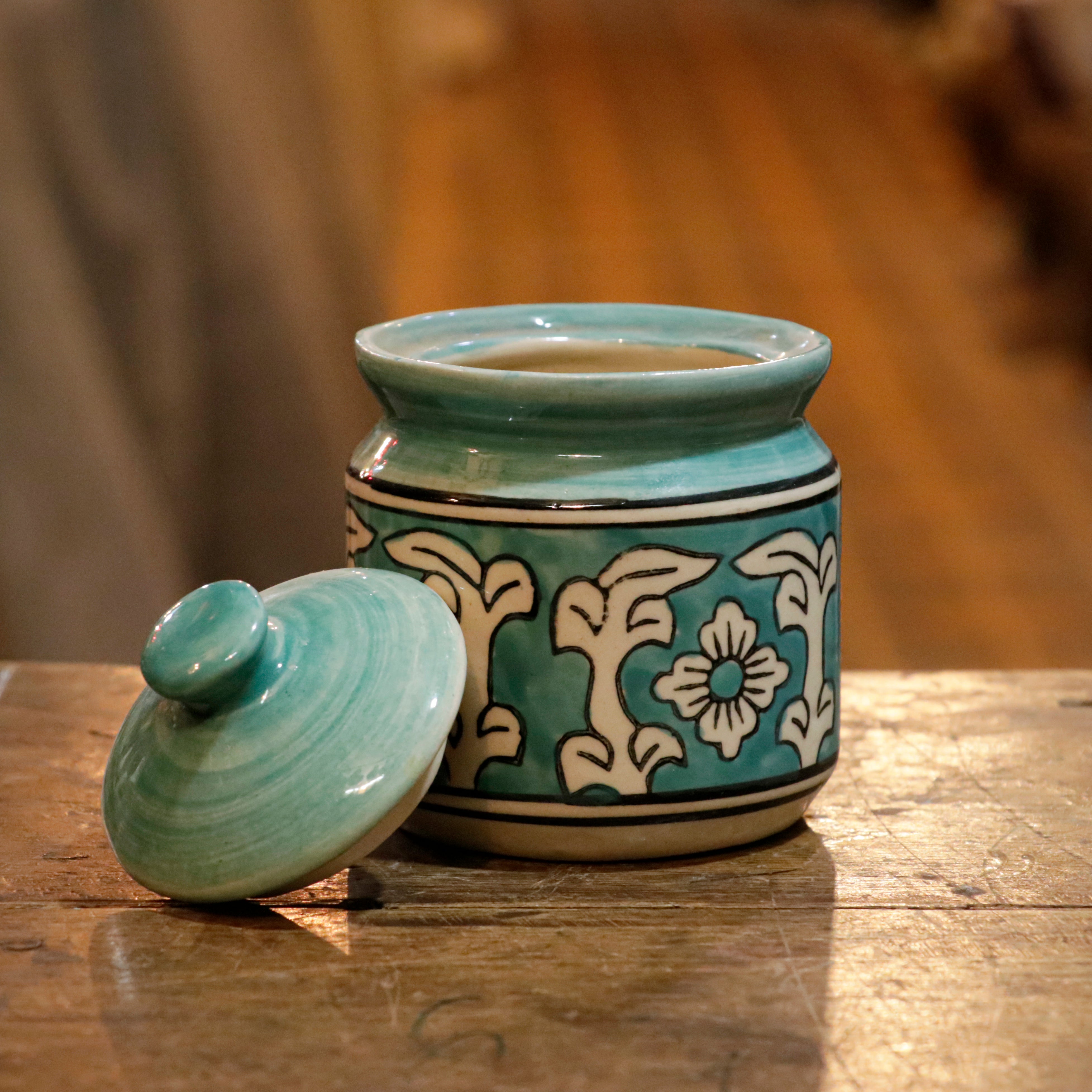 Irish Montage Flower Hand-Painted Ceramic Pickle Storage Jar - Medium Ceramic jar