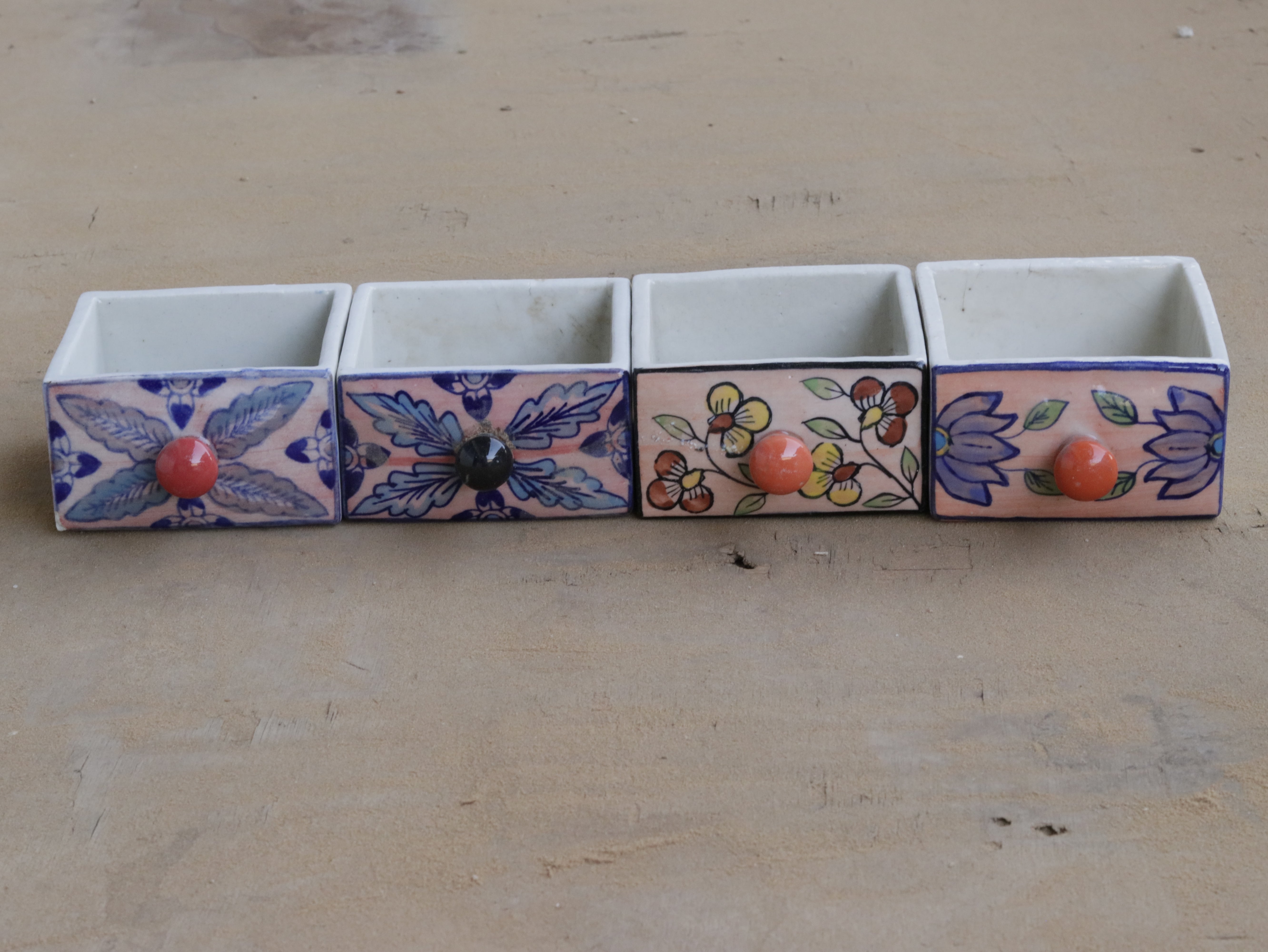 Montage Light Flower Finished Cermic Multispace Drawer set of 4 Ceramic Drawers