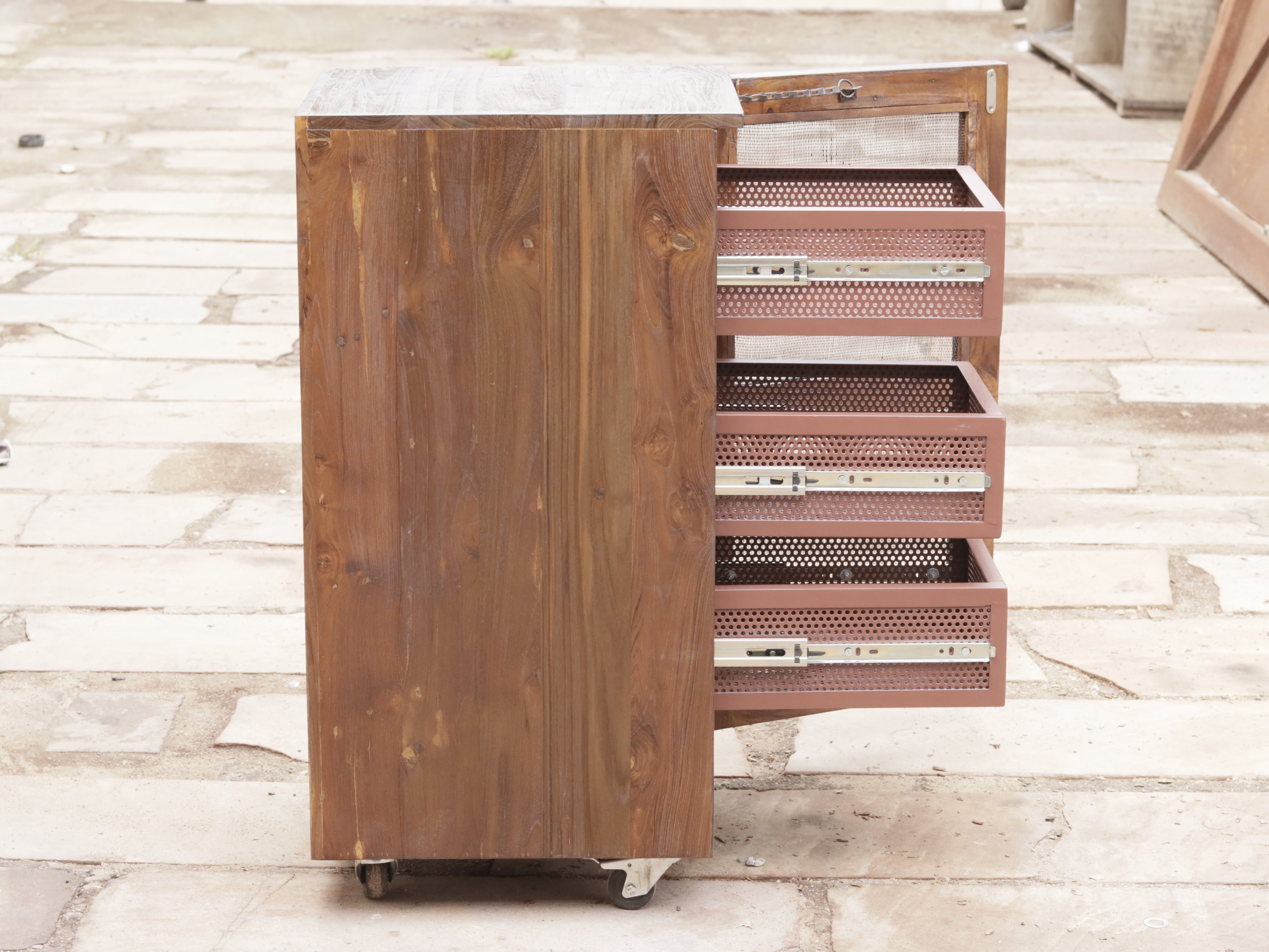 Montage Multistorage Drawer Wooden Handmade Vegetable Basket Cabinet Fruit & Vegetable Cabinet