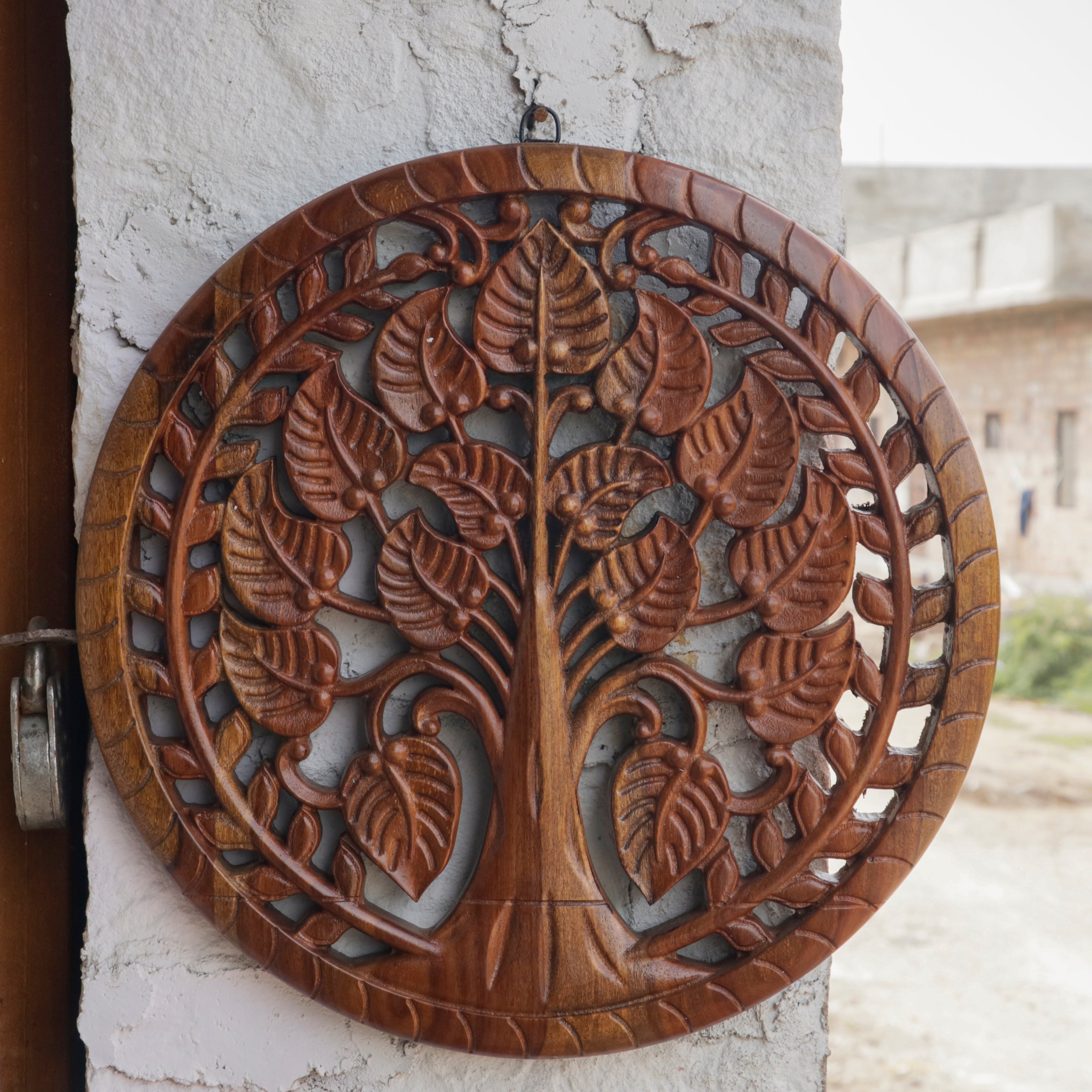 Solid Wooden Hand Crafted Wall Decor Panel And Tree Concept Design Wall Decor