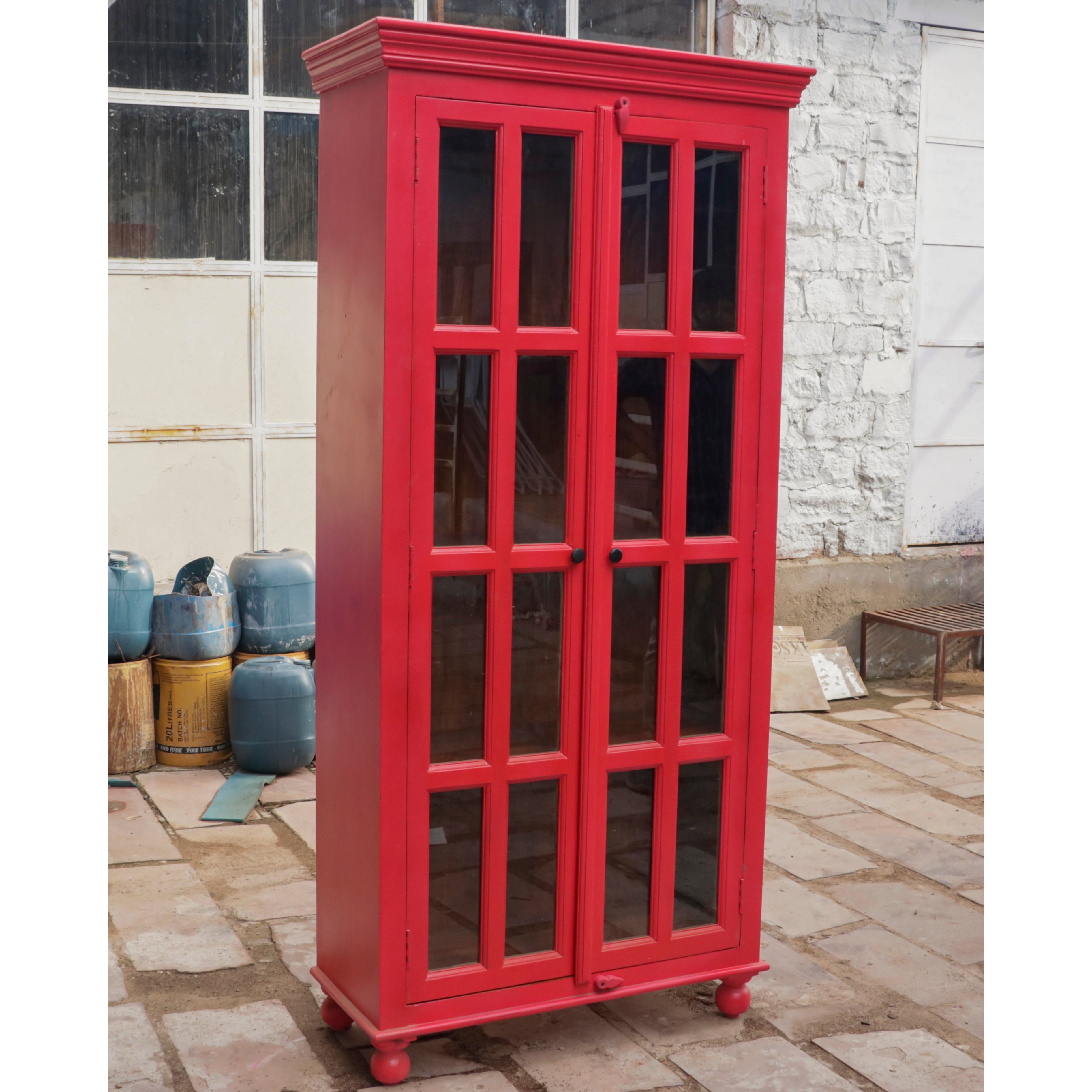 Red tone classical display case Wardrobe