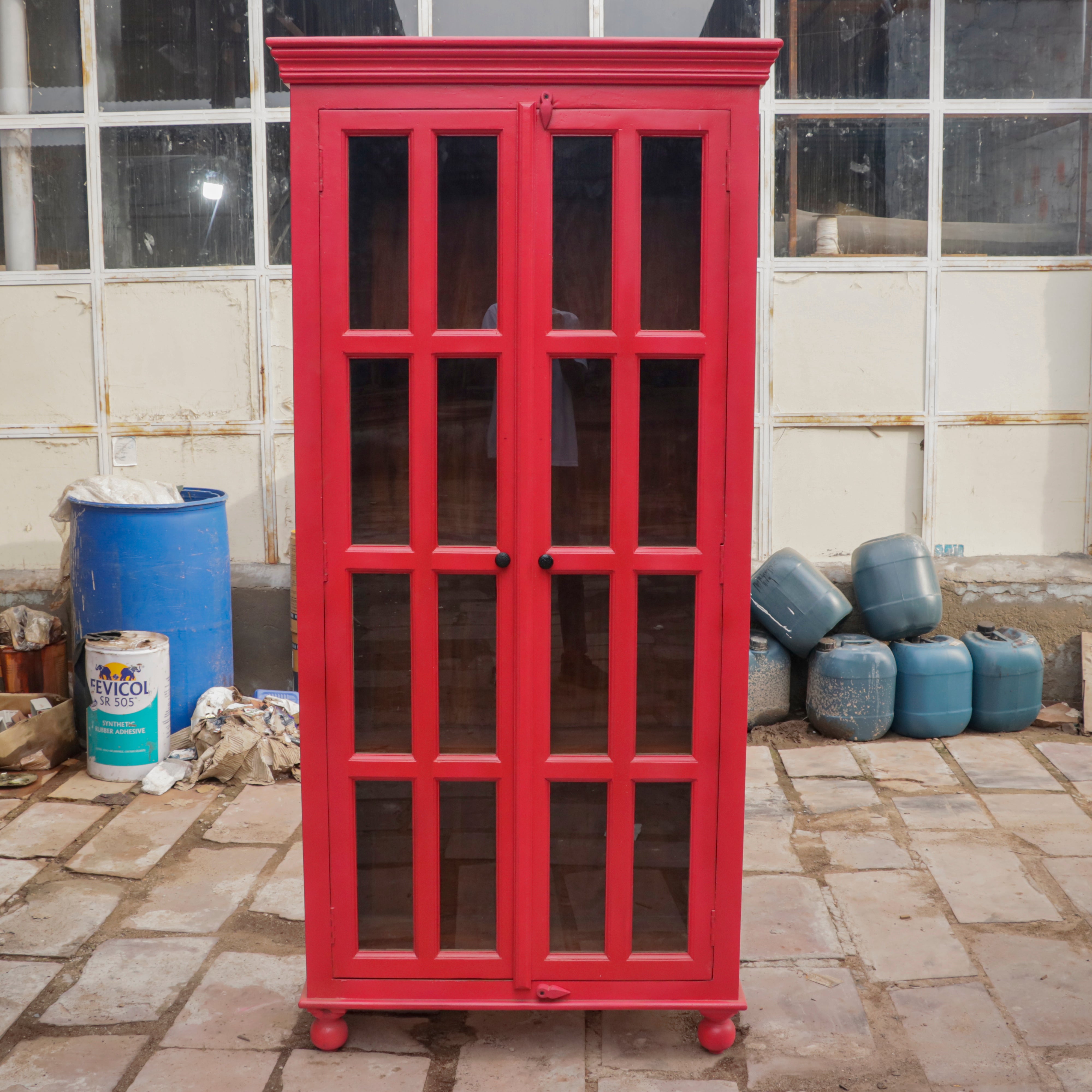 Red tone classical display case Wardrobe