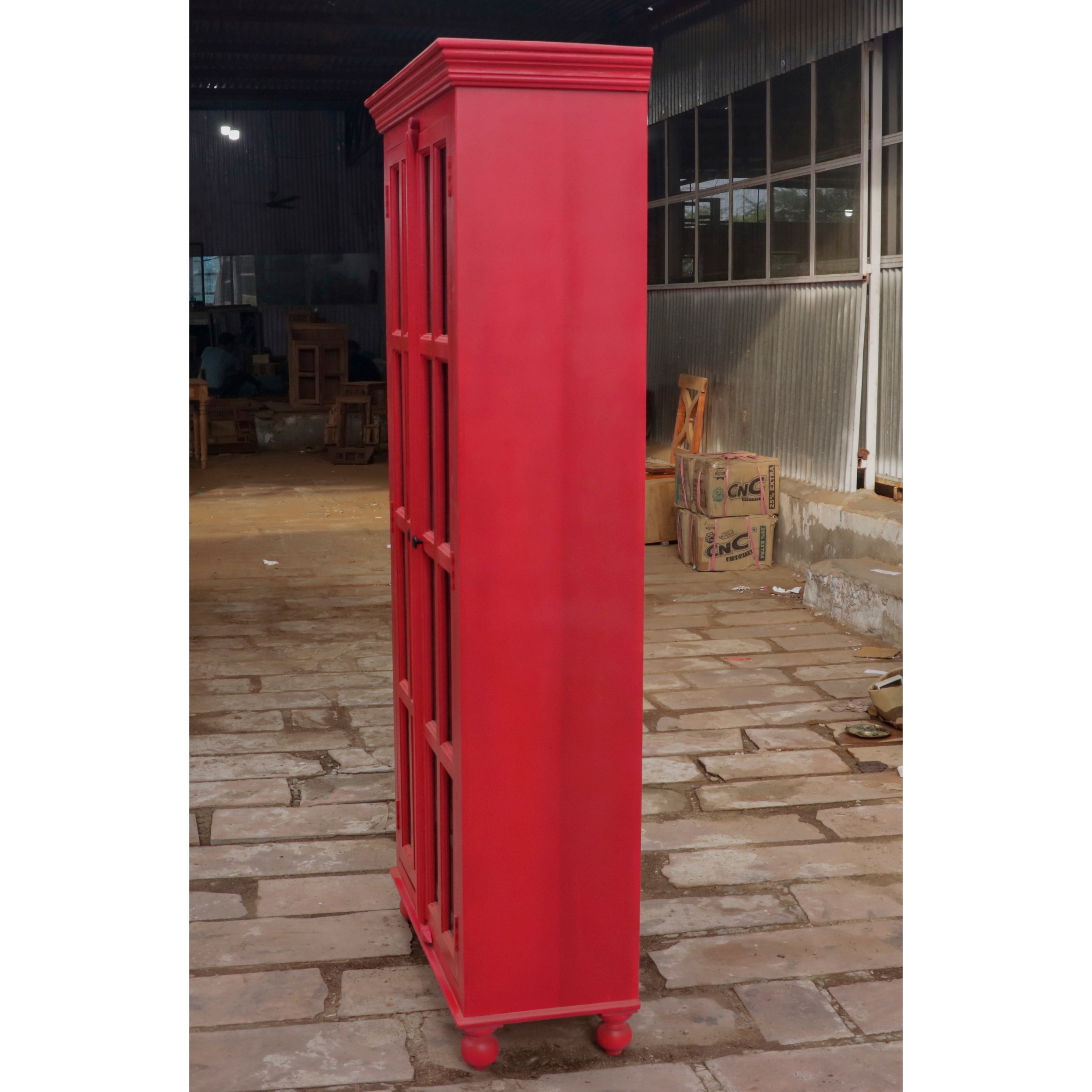 Red tone classical display case Wardrobe