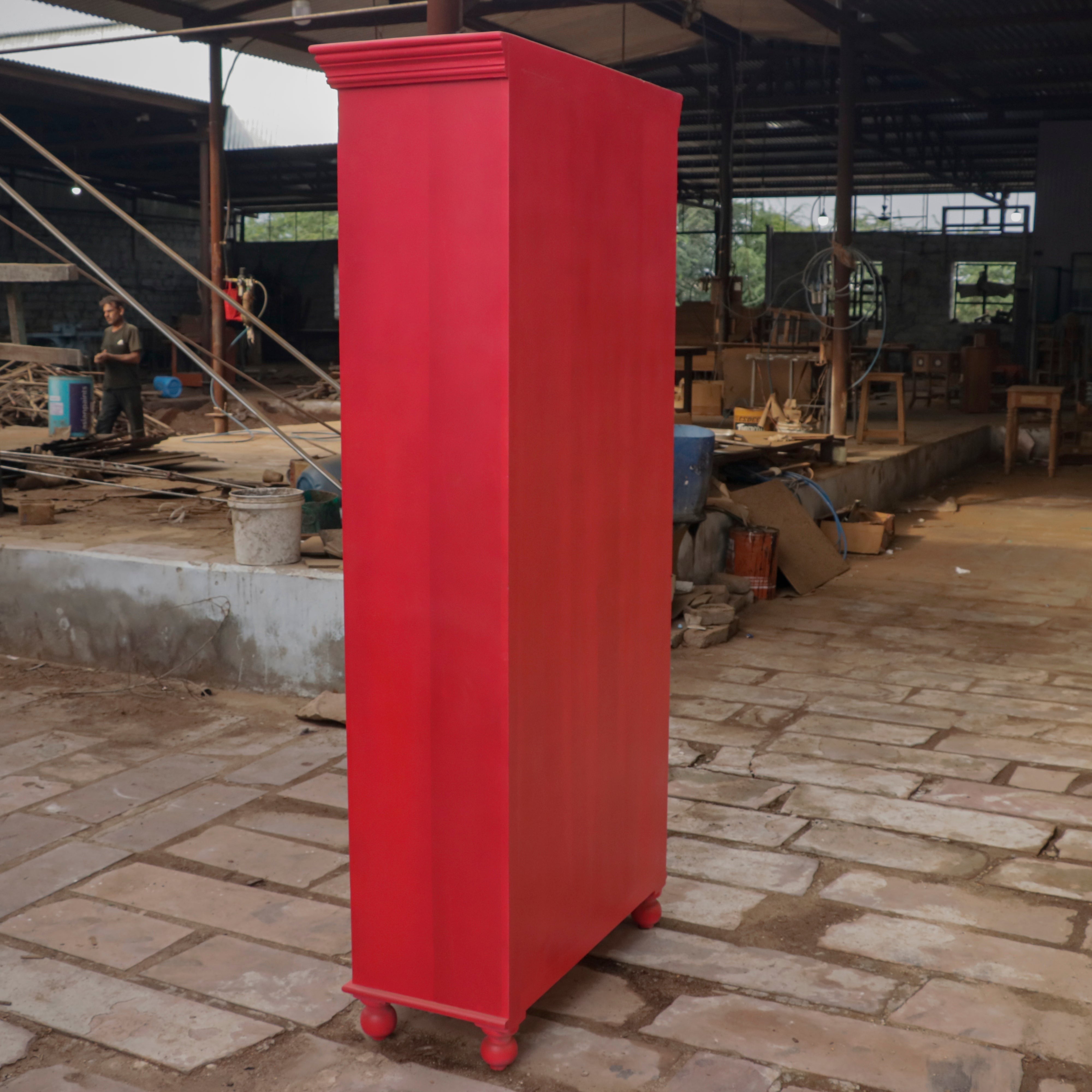 Red tone classical display case Wardrobe