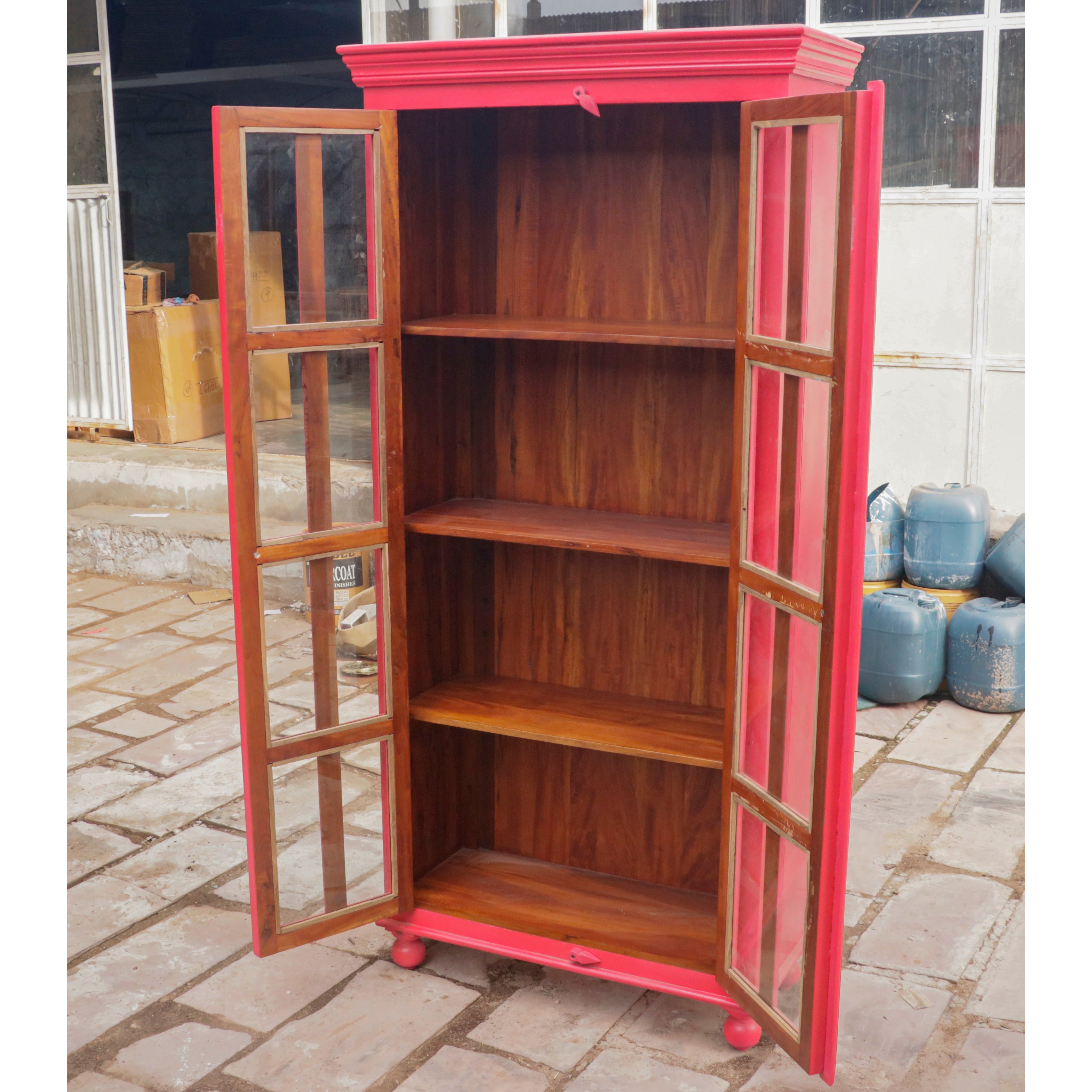 Red tone classical display case Wardrobe