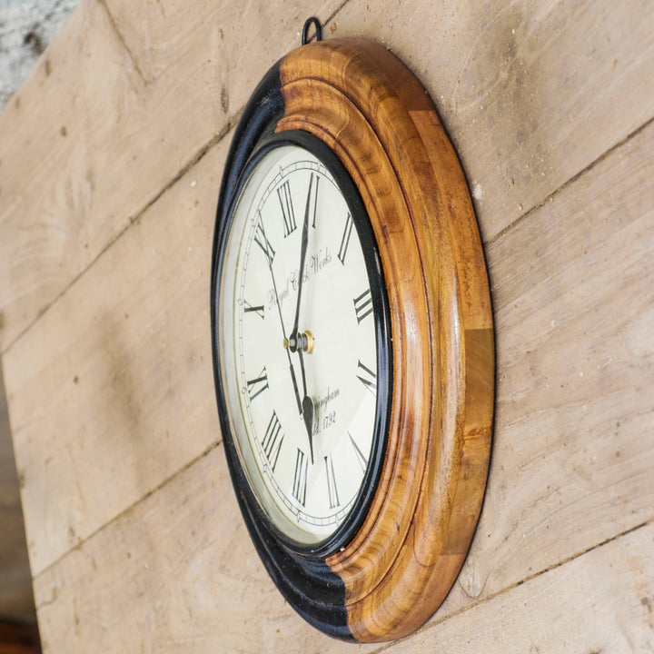 Wooden Dual Tone Polish Designer Clock Clock