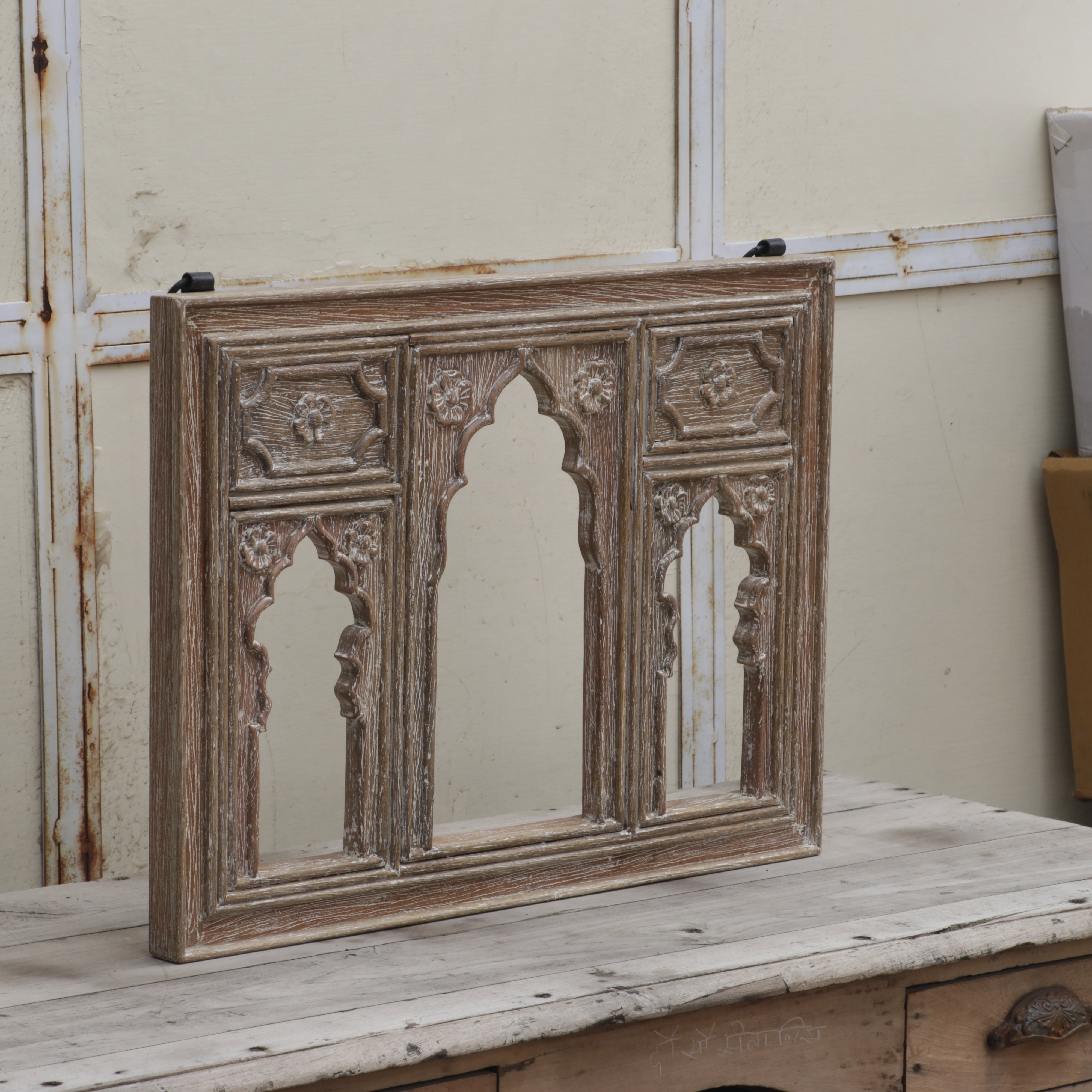 Unique Carved Heritage Finished Wooden Handmade Wall Mirror Wall Decor