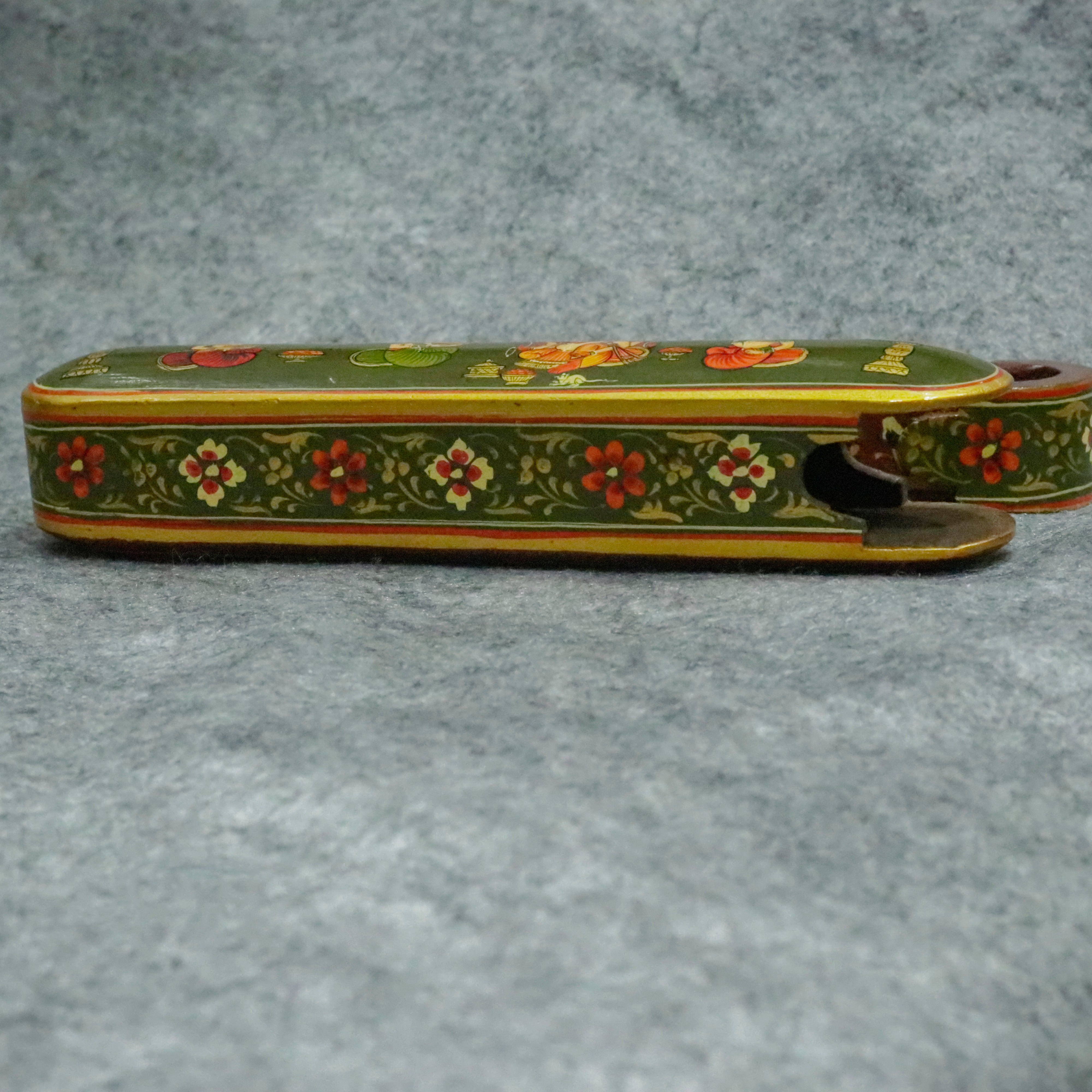 Artisan-Crafted Pen & Pencil Box: Traditional Indian Hand-Painted Elegance Wooden Box