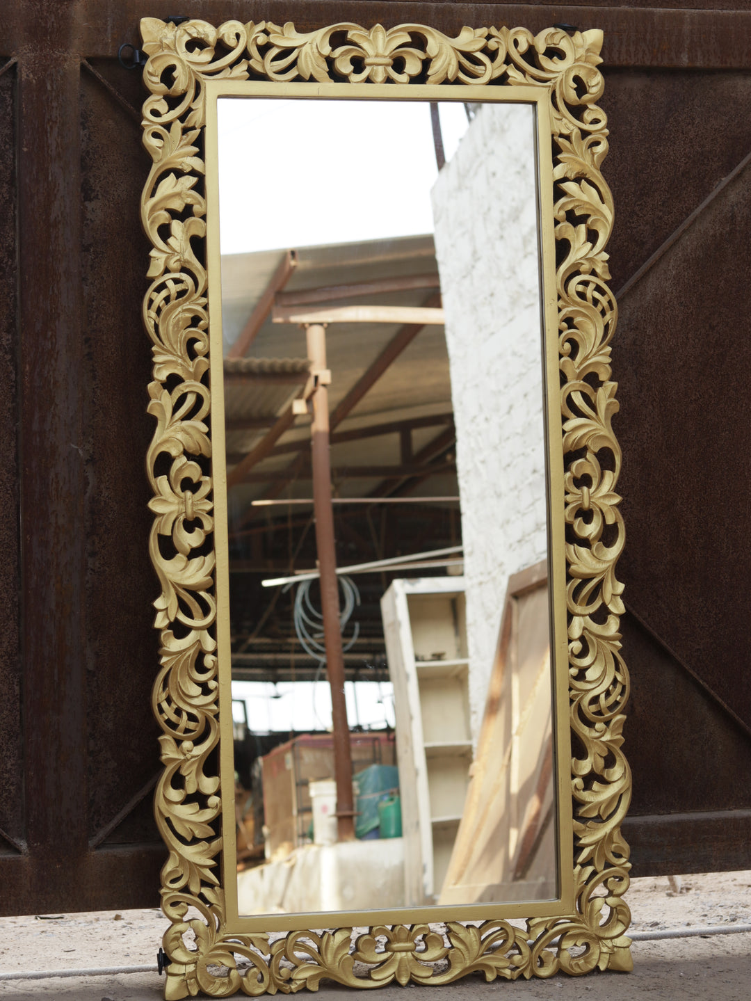 Swirling Fleur Carved Mirror Mirror