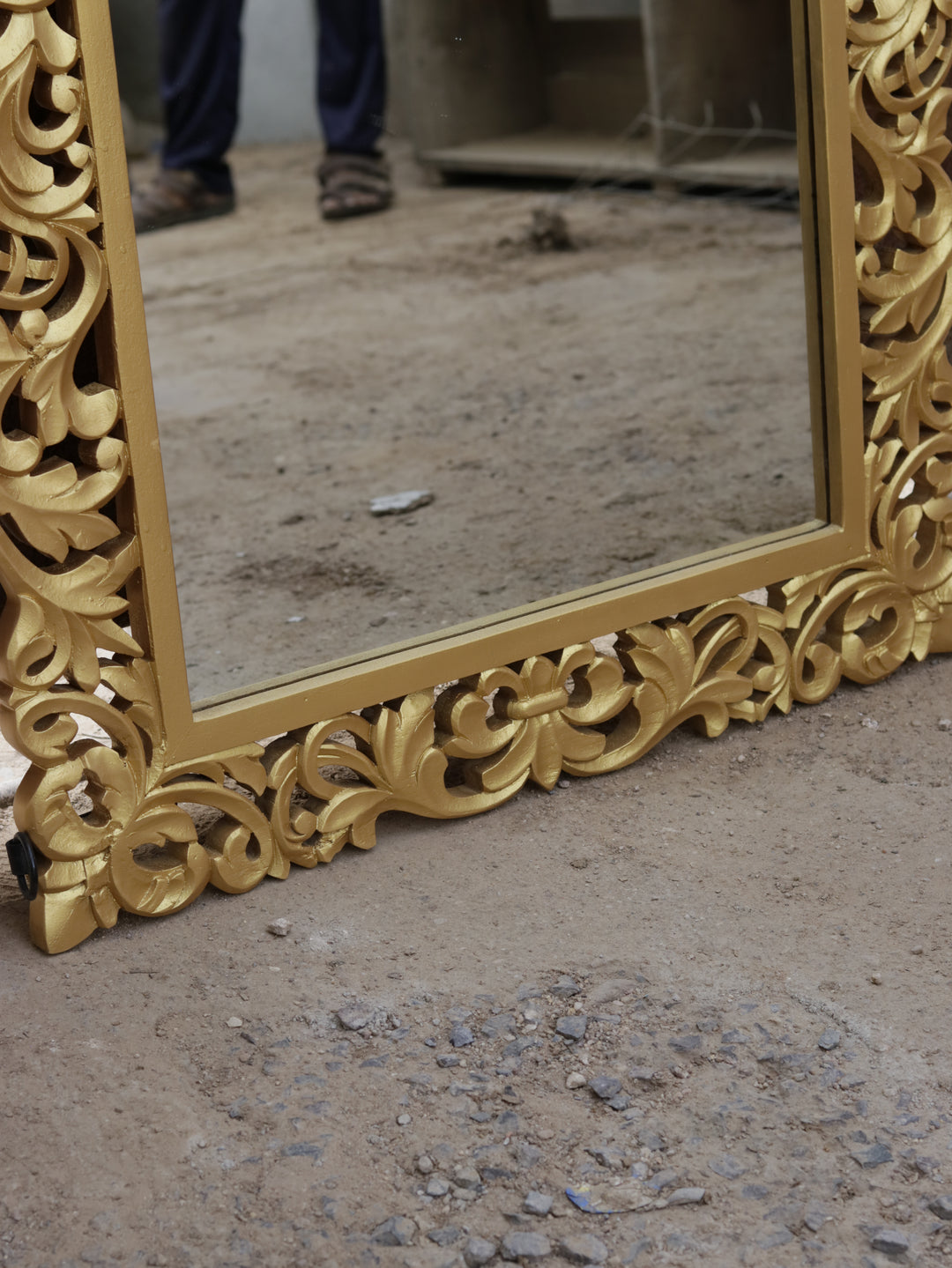 Swirling Fleur Carved Mirror Mirror