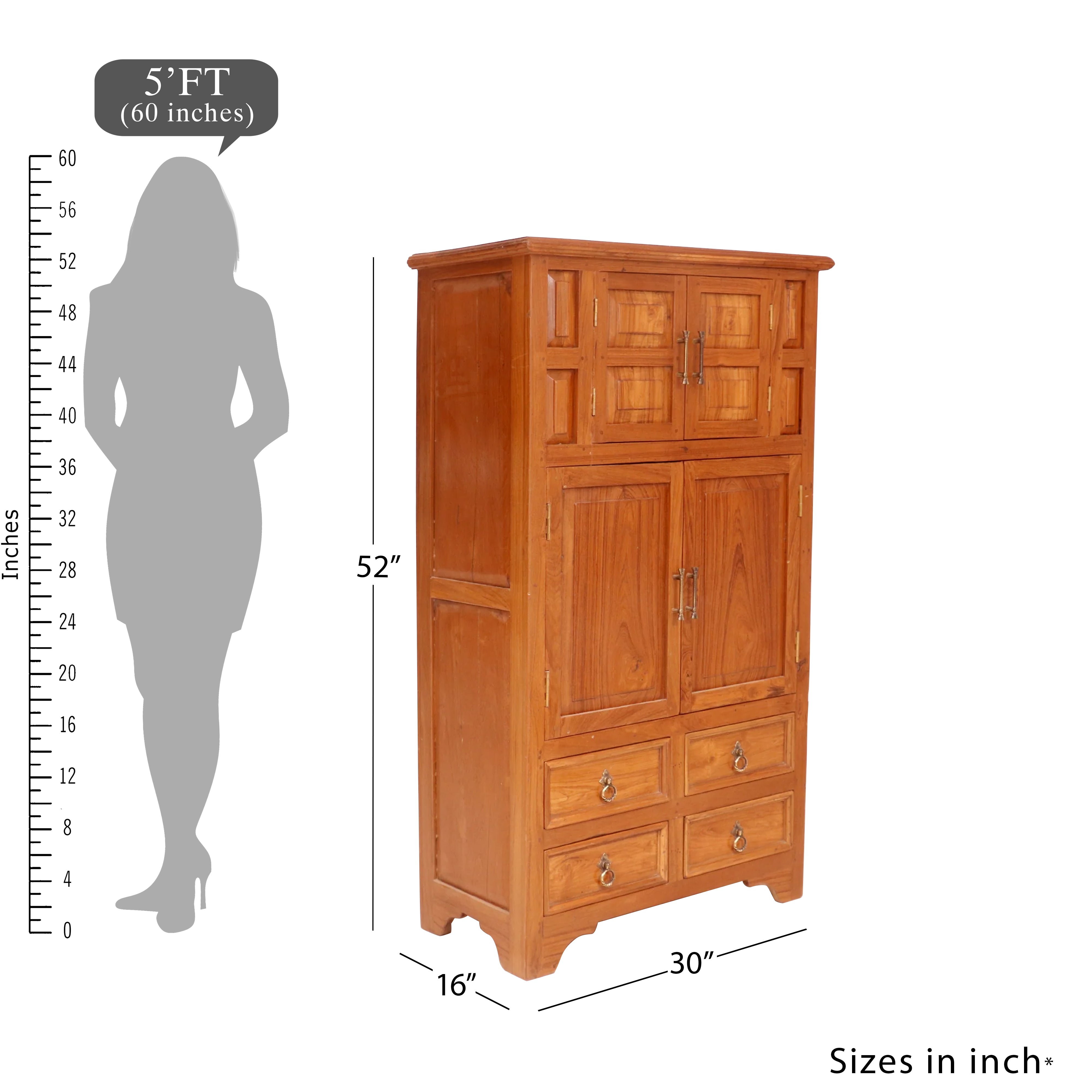 4 door and 4-drawer Cabinet Wardrobe