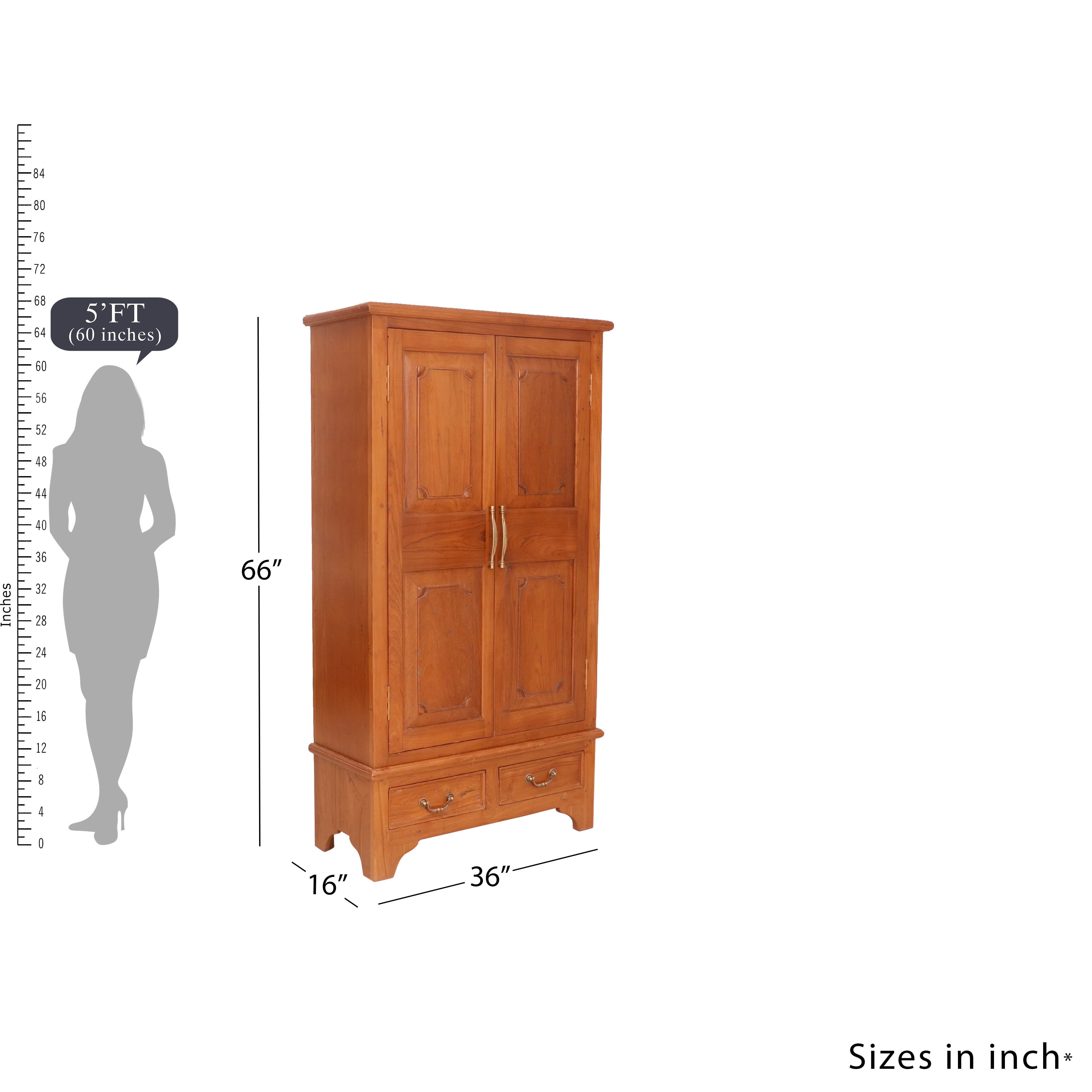 Classic 4-shelf and 4-drawer Two Part Wardrobe/Cabinet Wardrobe