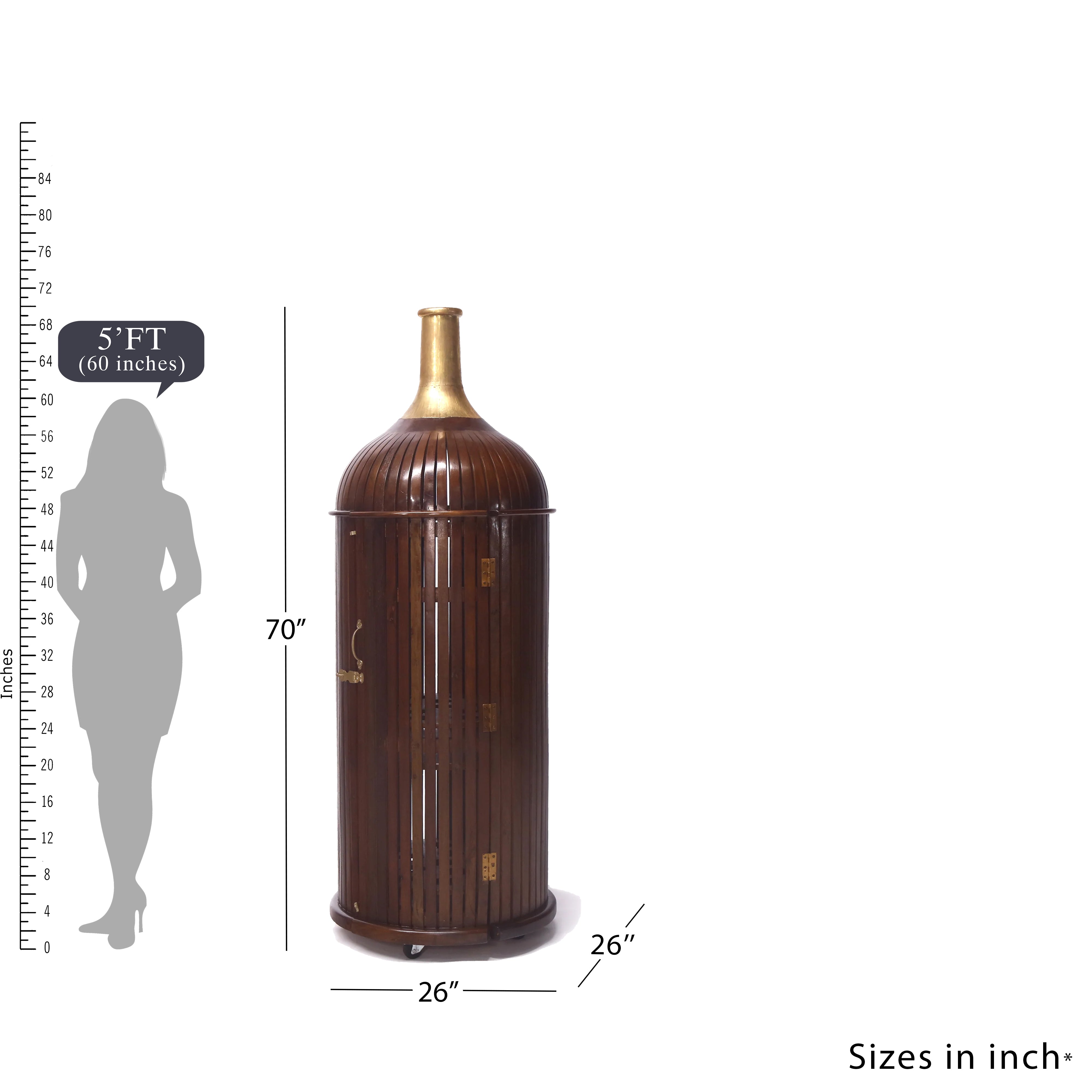 Classy Bottled Shaped Bar Bar Cabinet