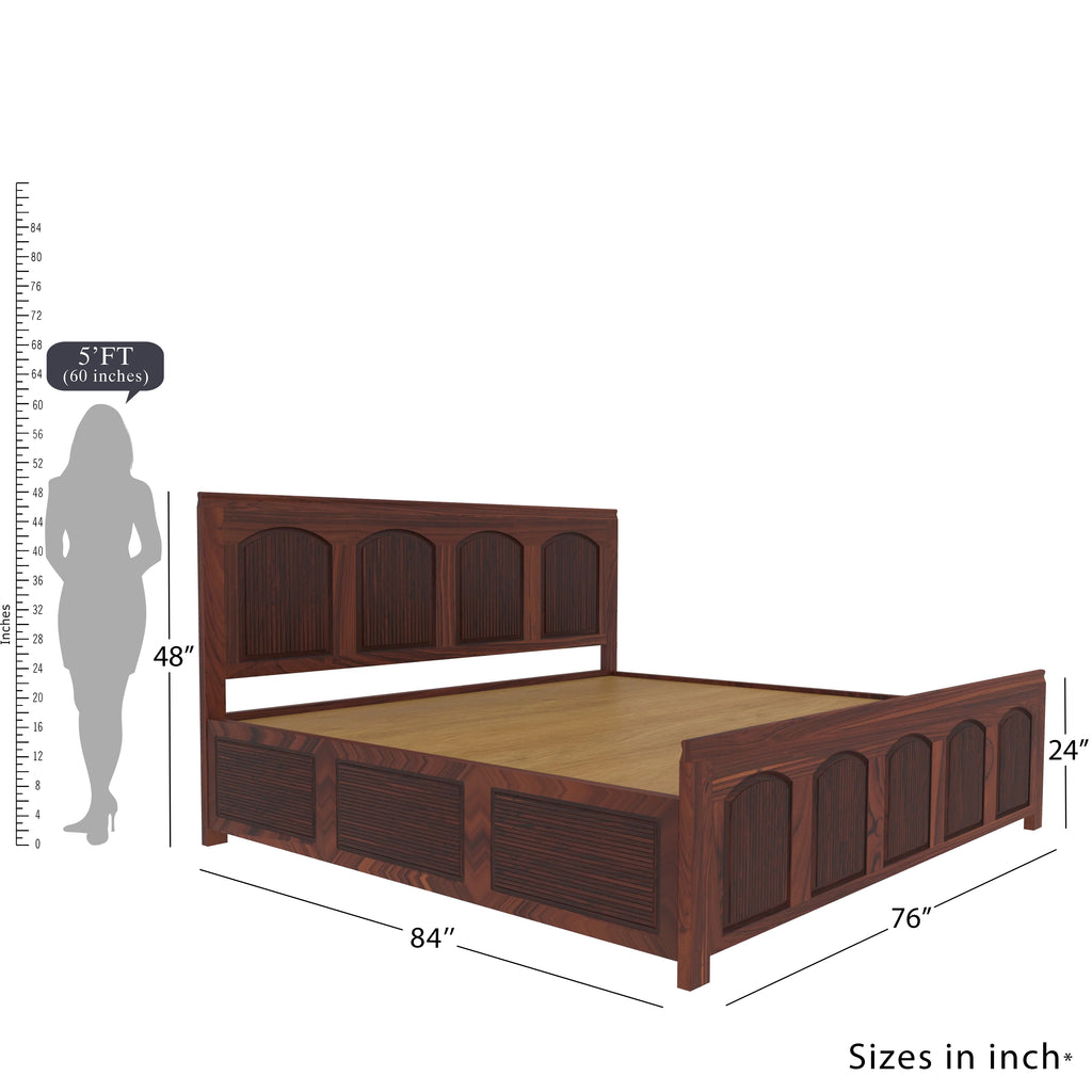 Solid Teak Traditional Bed Bed