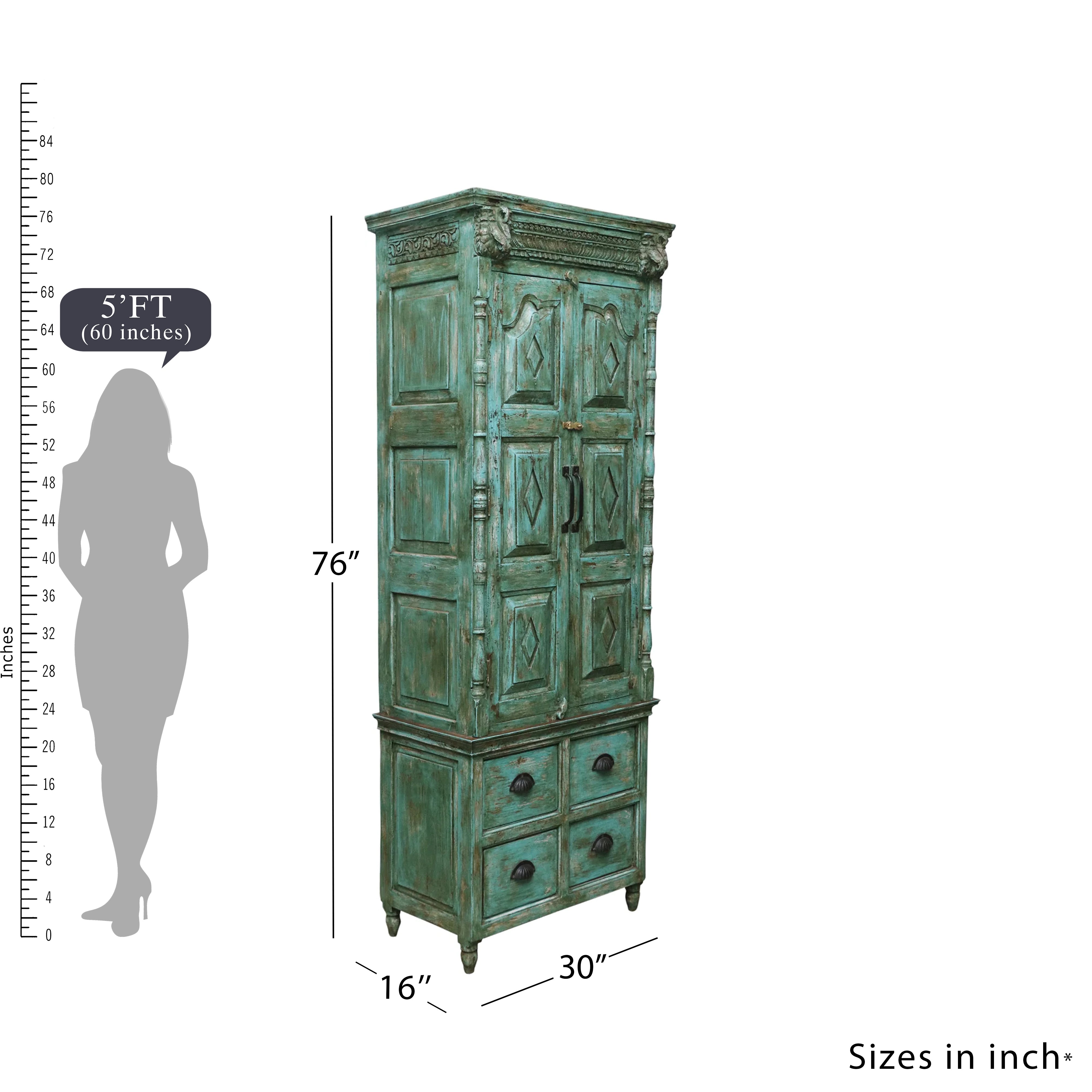 2-Part Mintgreen Wardrobe Wardrobe