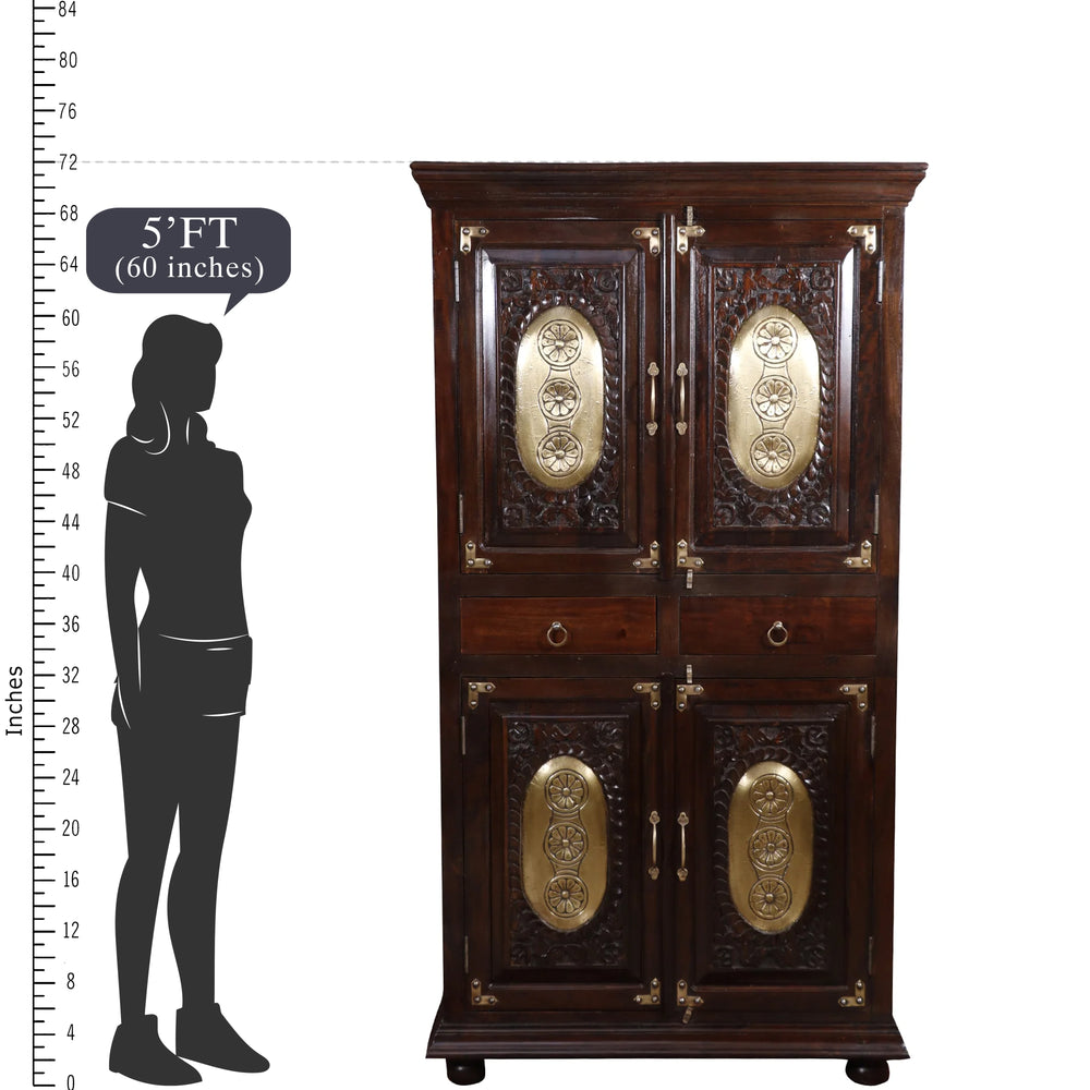 Rajwadi Style Solid Wood Cupboard