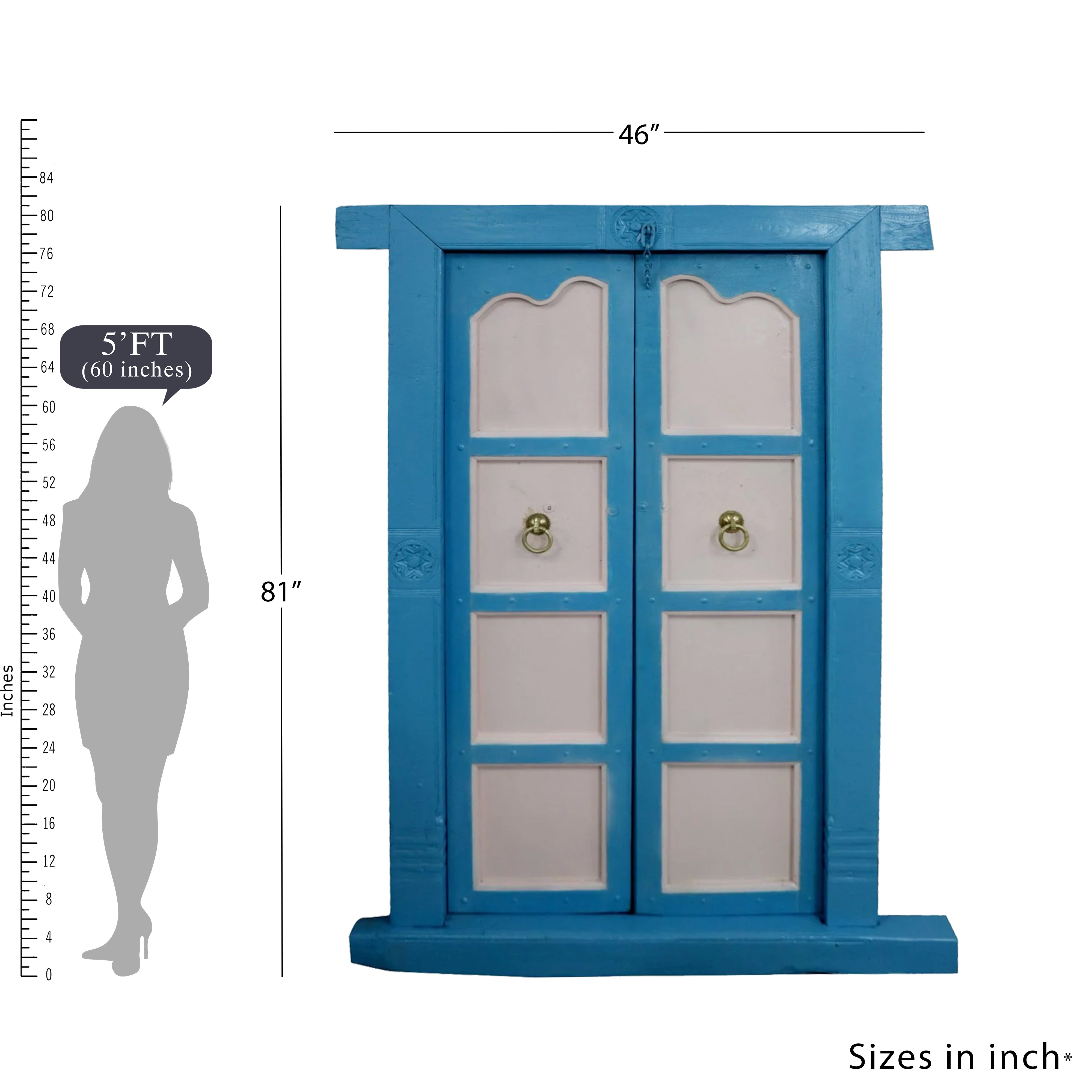 Wooden Blue White Door Door