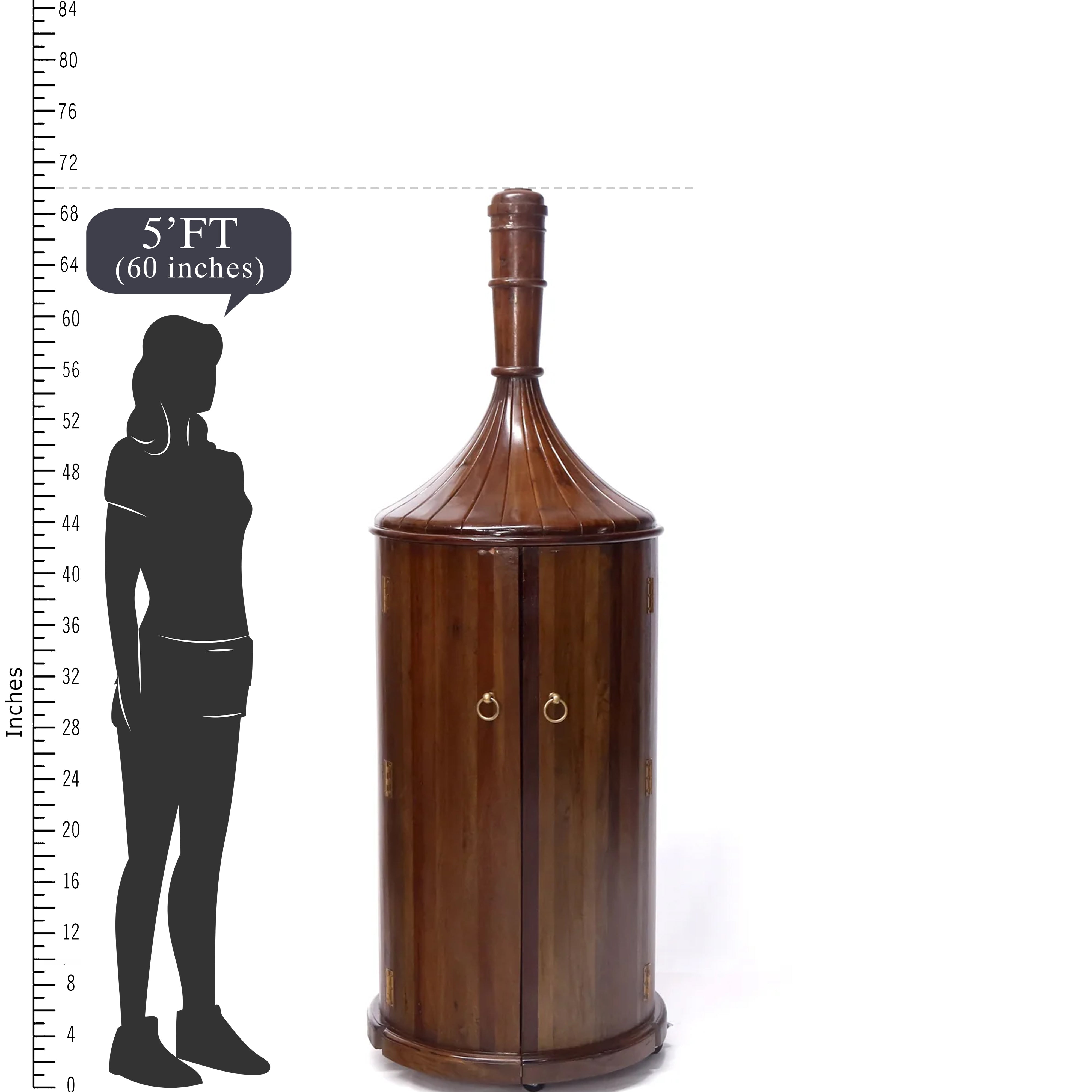 Bottle shaped bar deals cabinet