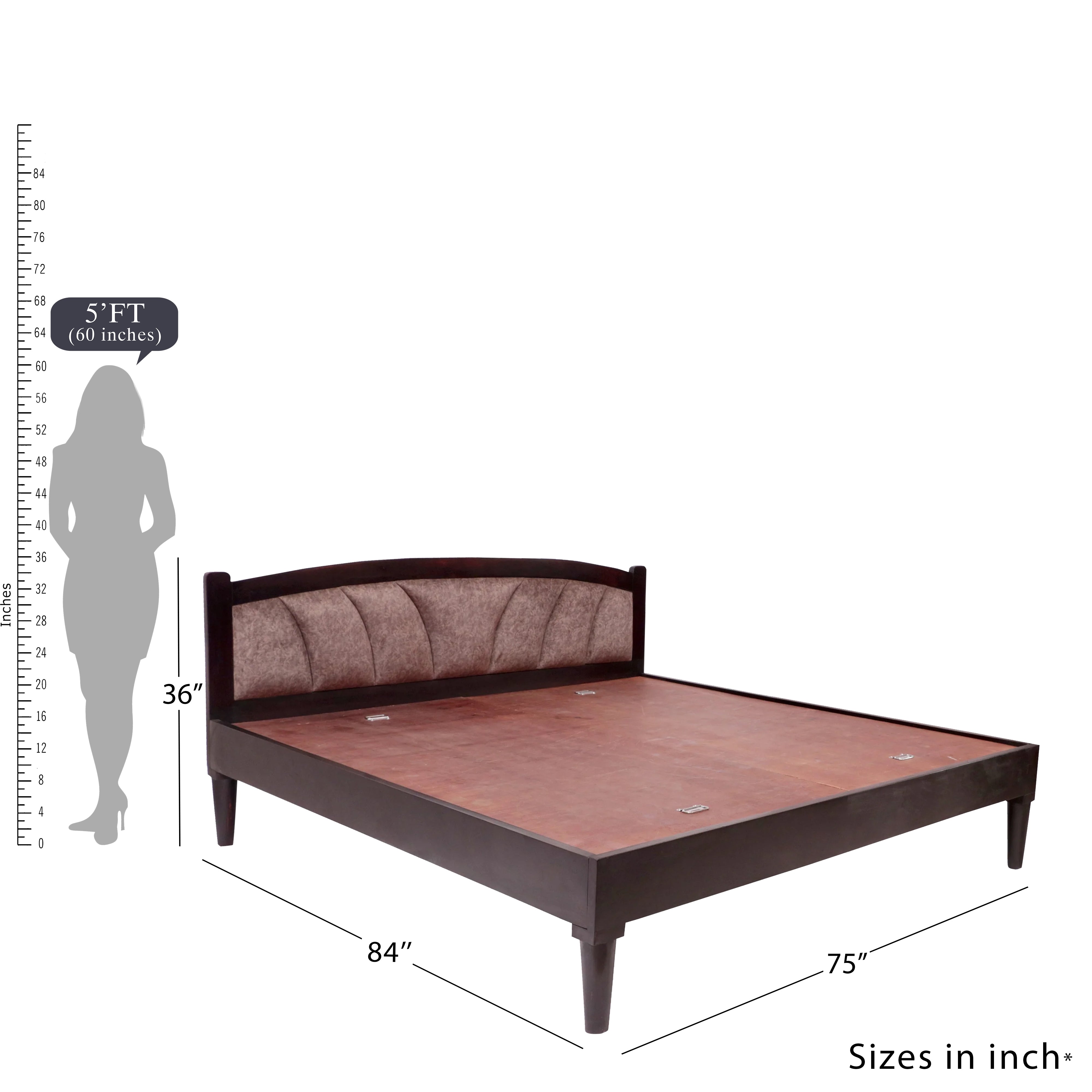 Teak wood Upholstered Bed Bed