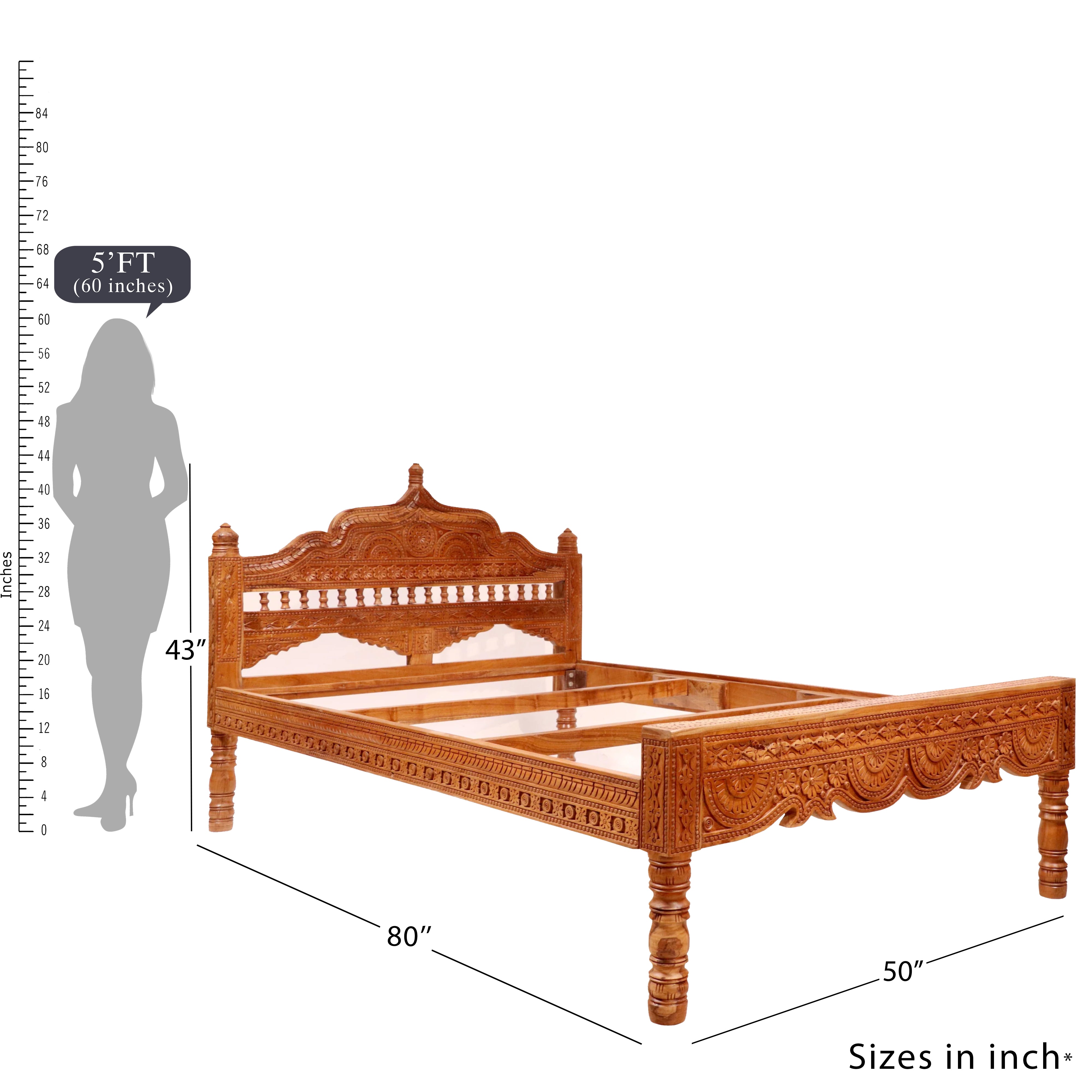 Folk carved Traditional bed Bed