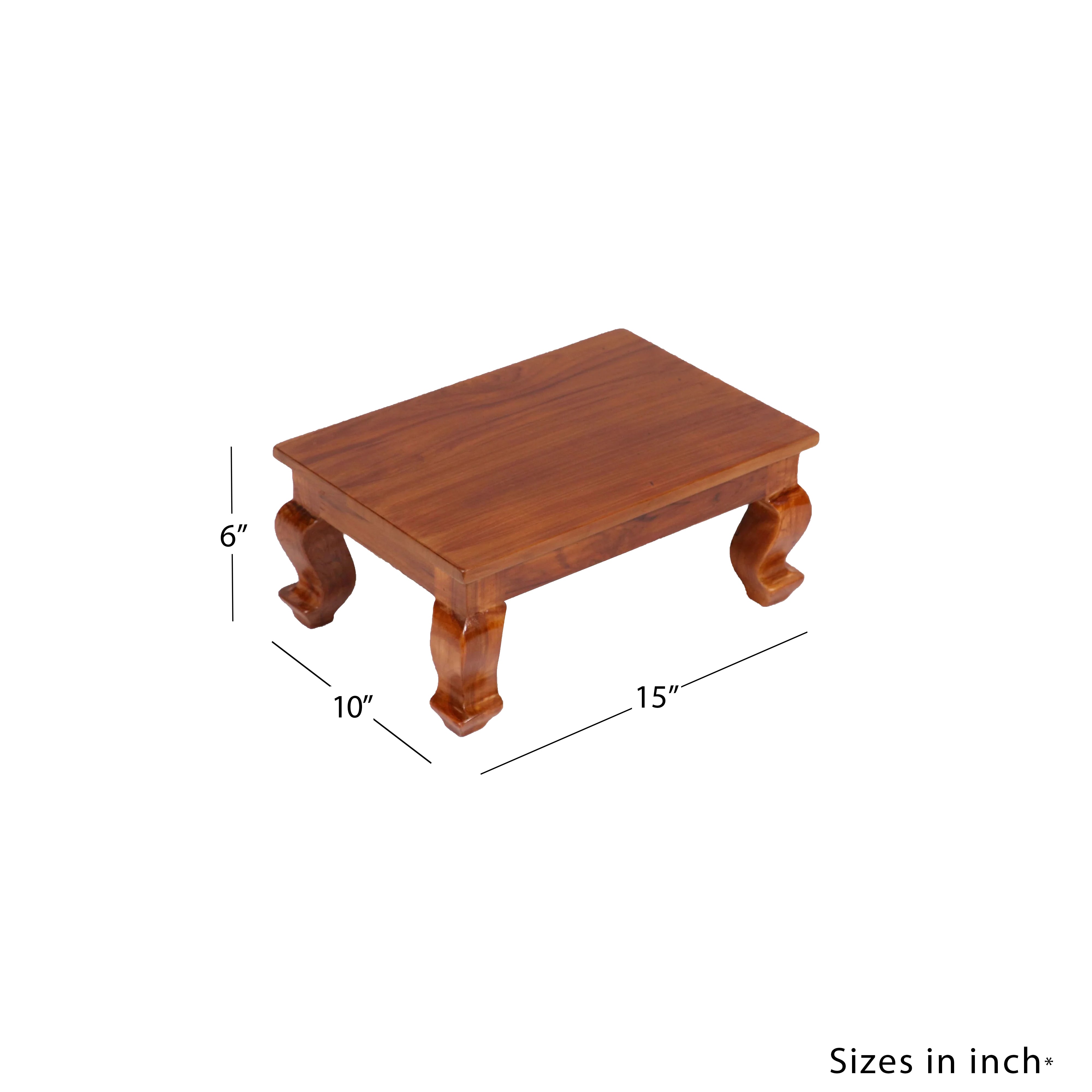 Curvey Leg teak Wood Bajot (Natural Touch) Bajot