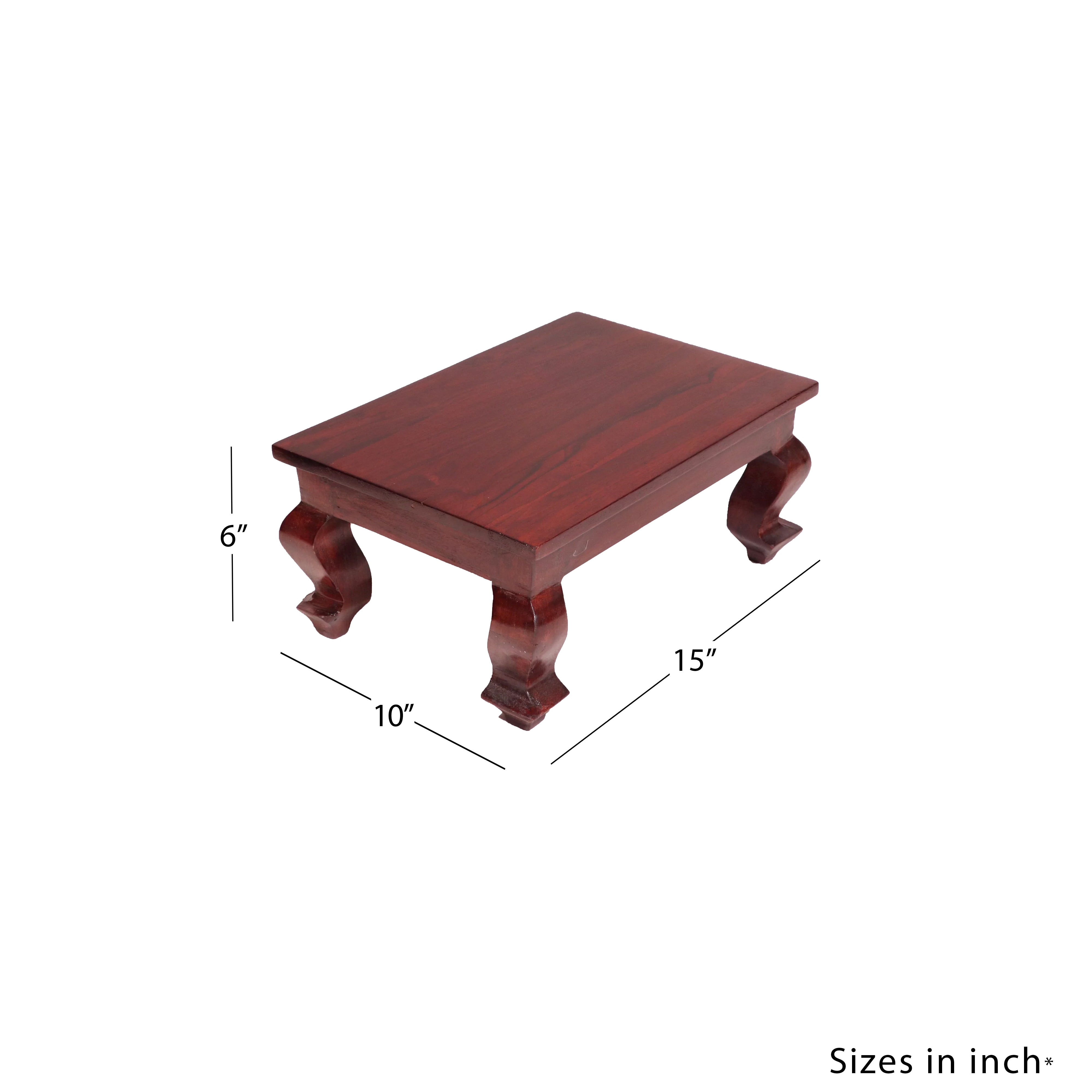 Curvey Leg teak Wood Bajot (Mahogany Touch) Bajot