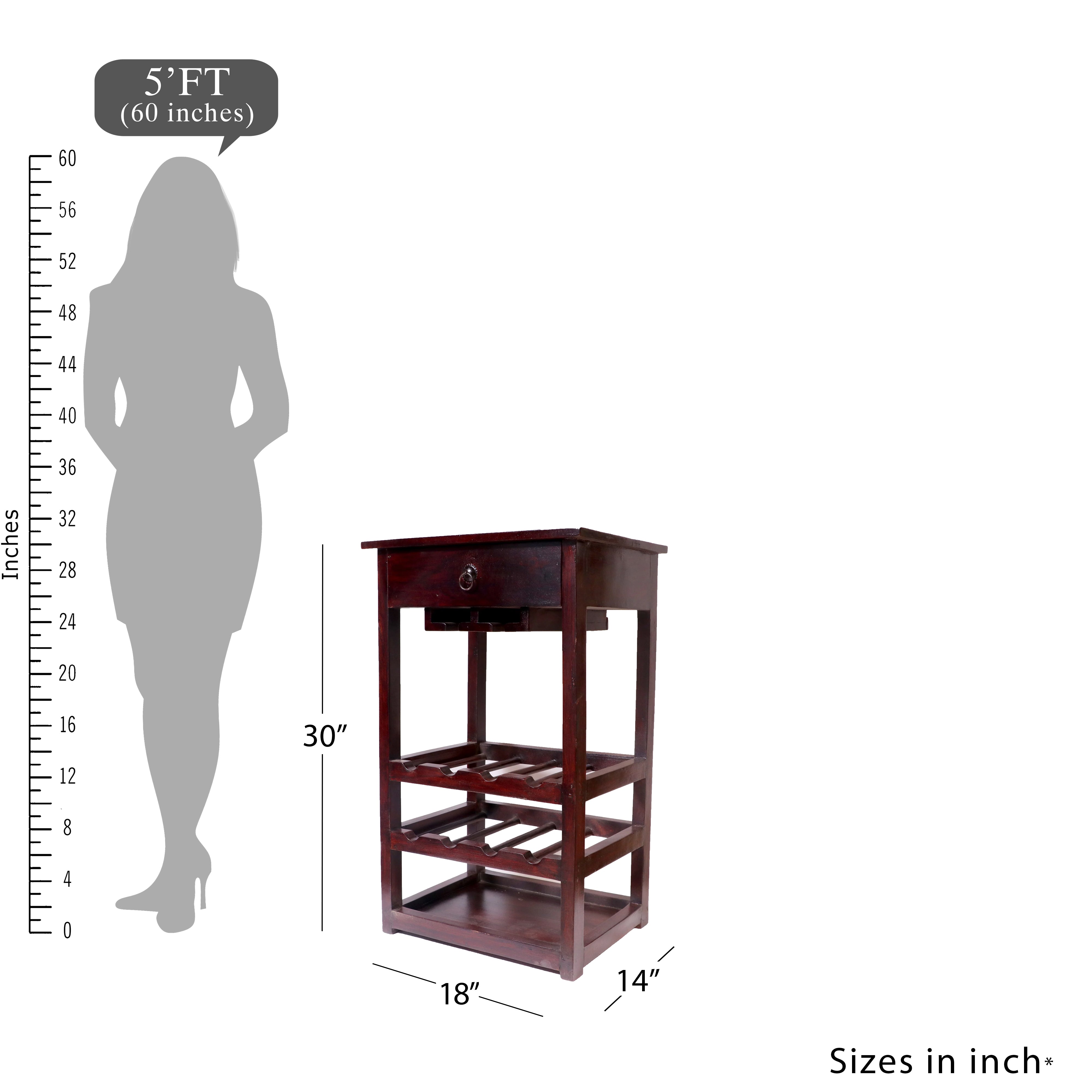 All in one Sturdy Solid wood bar rack Bar Rack