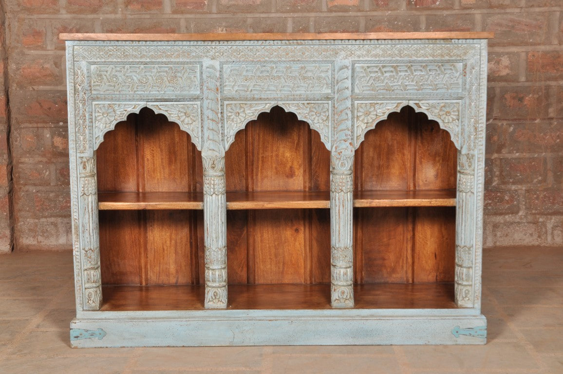Traditional Royal Entrance Themed Handmade Wooden Book Shelf for Home Book Rack