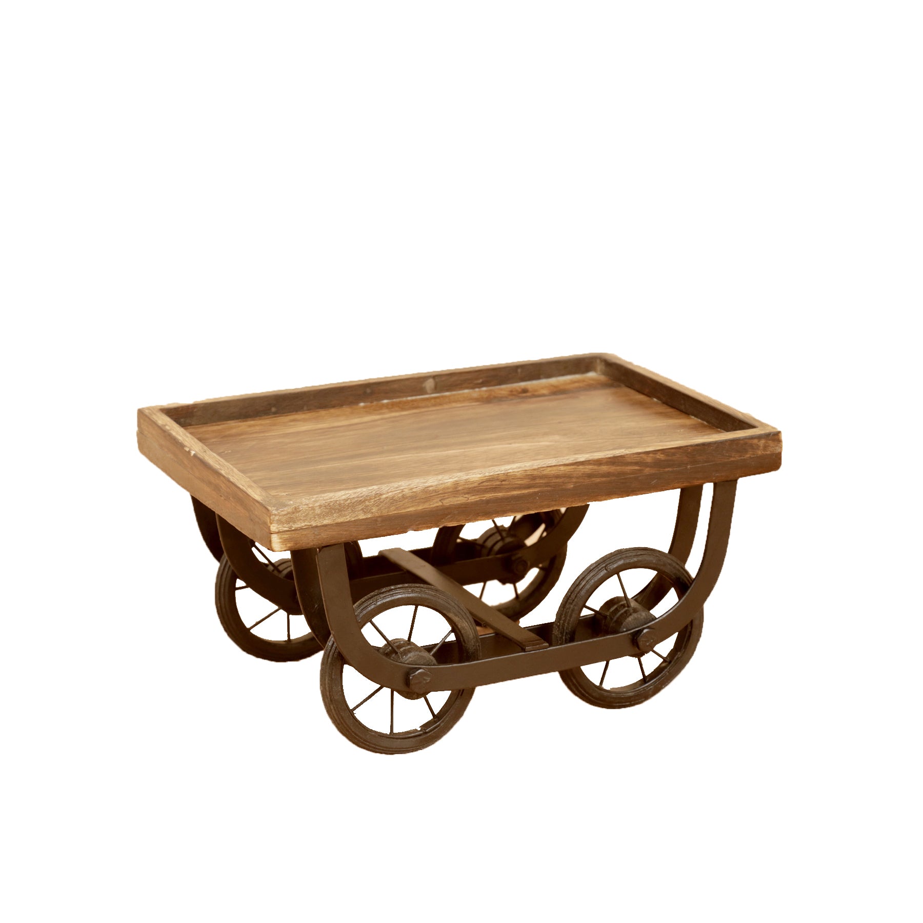 Cute Wooden Iron Cart Vehicle figurine