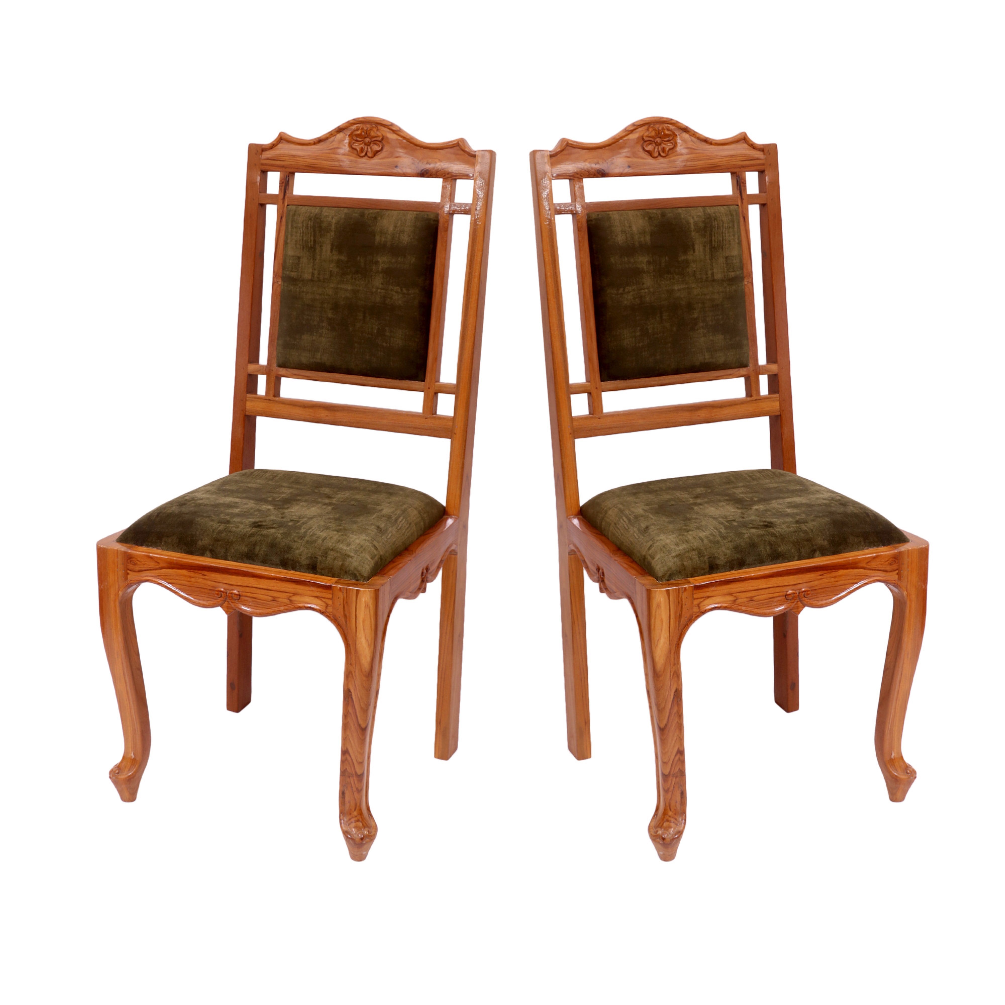 (Set of 2) Teak Wood Traditional Dinning office all purpose Chair henna color Dining Chair