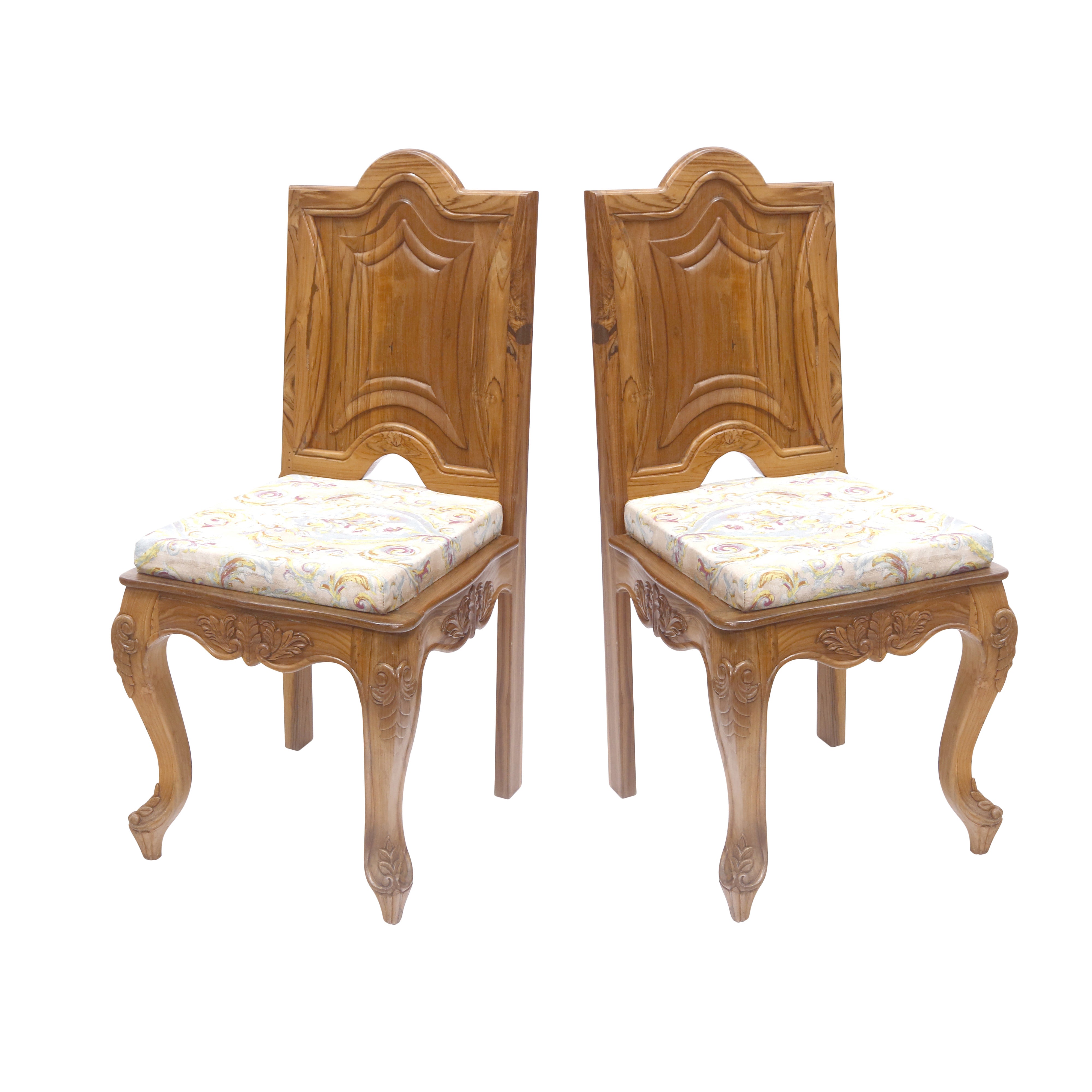(Set of 2) Wood Ornate Dinning Chair Dining Chair