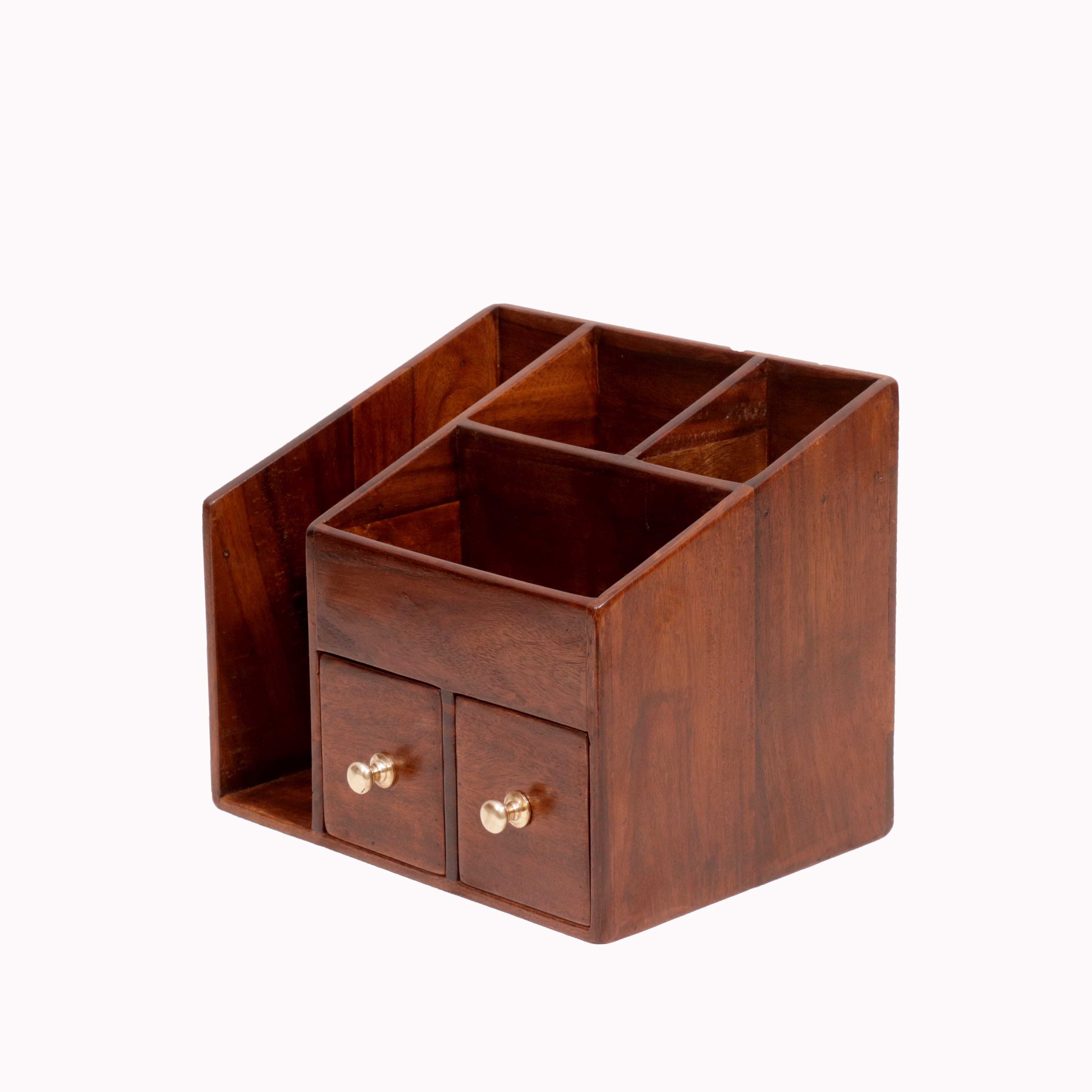 Drawer Organizers Storage Case Wood Box Vintage Desk Organizer
