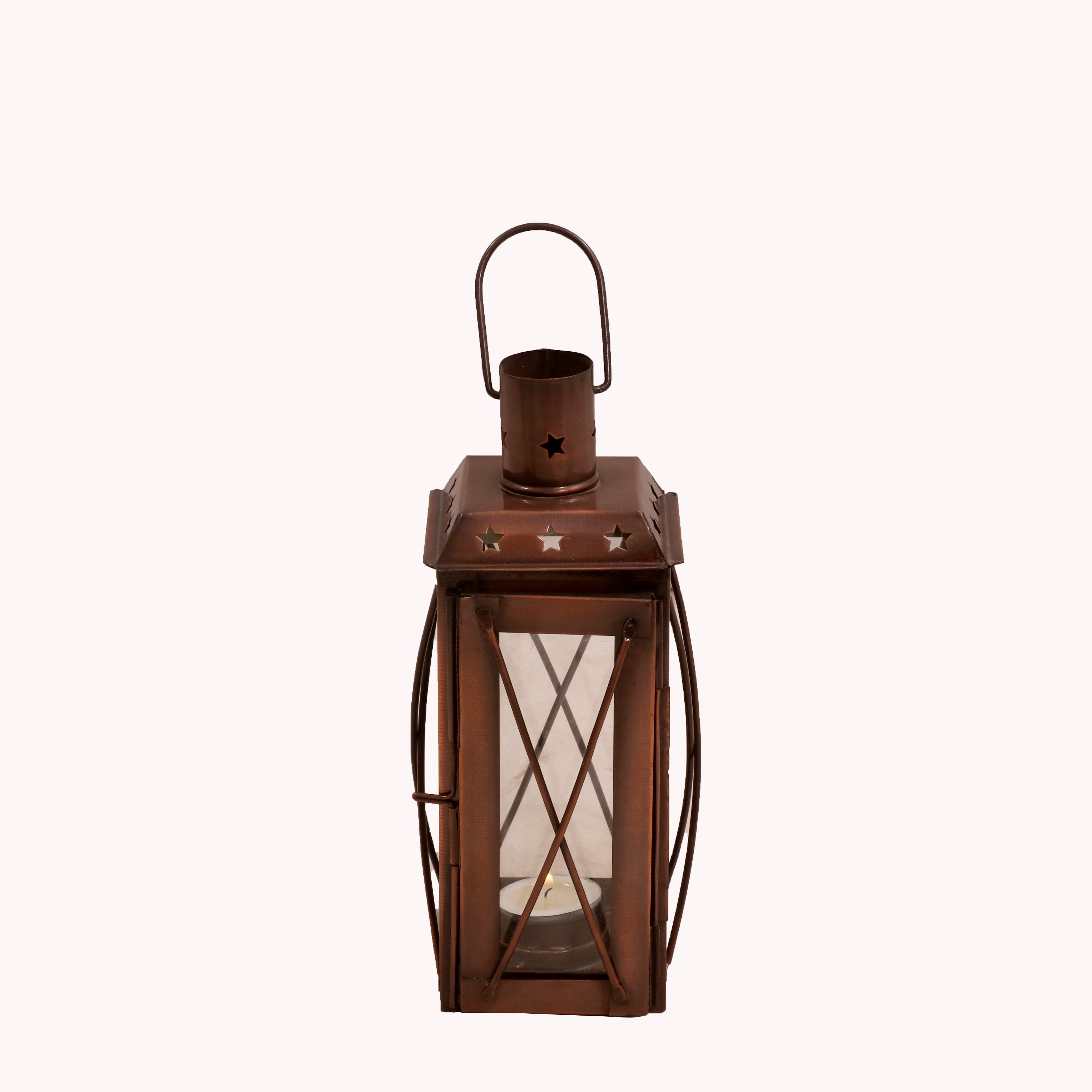 Rustic Copper Hued Lamp Candle Holder