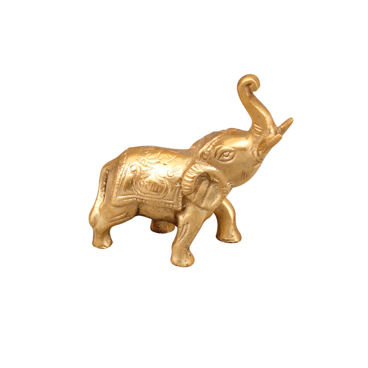 Royal Brass Playful Elephant Animal Figurine