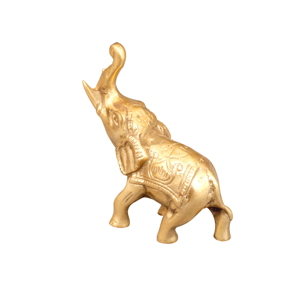 Royal Brass Playful Elephant Animal Figurine