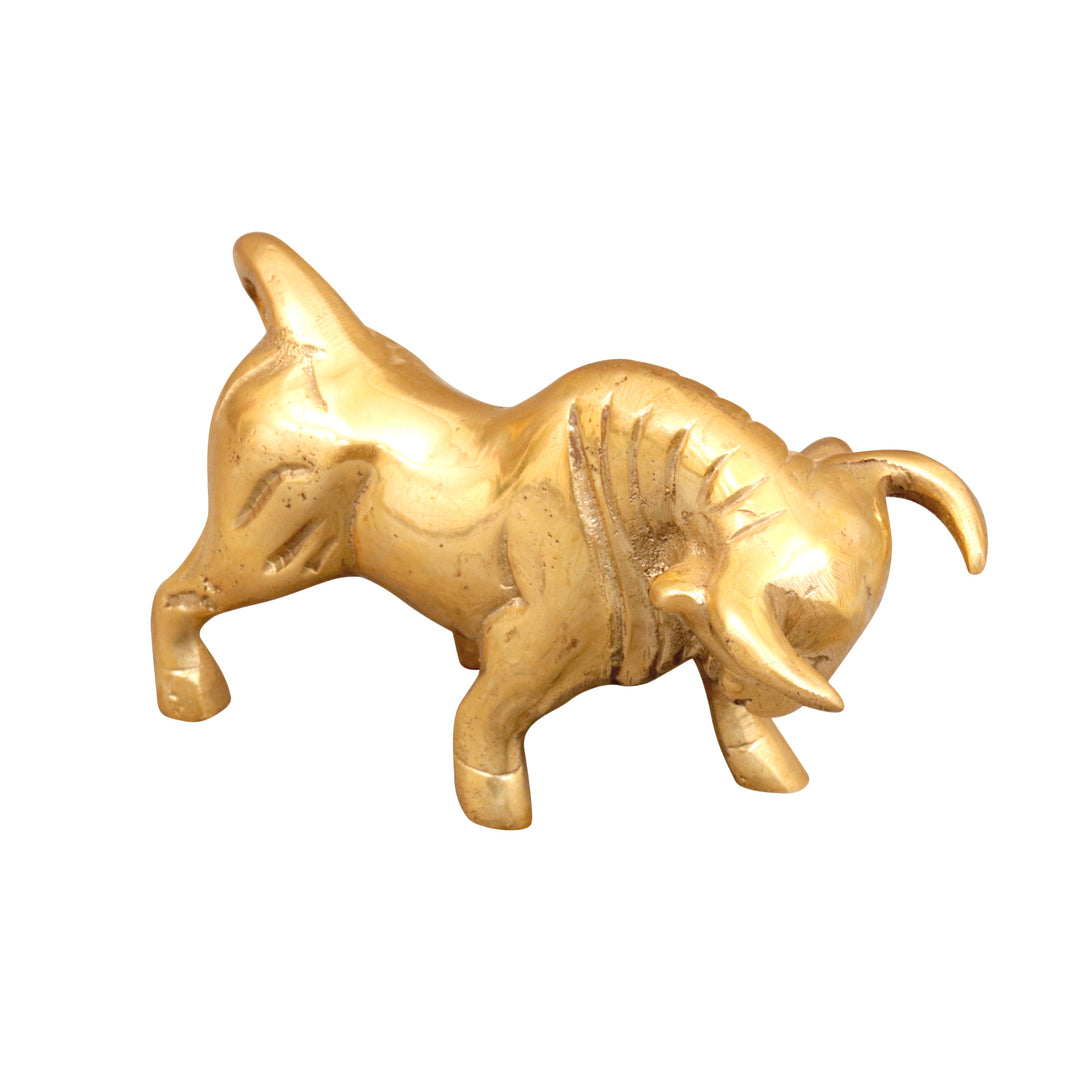 Royal Brass Roaring Bull Animal Figurine