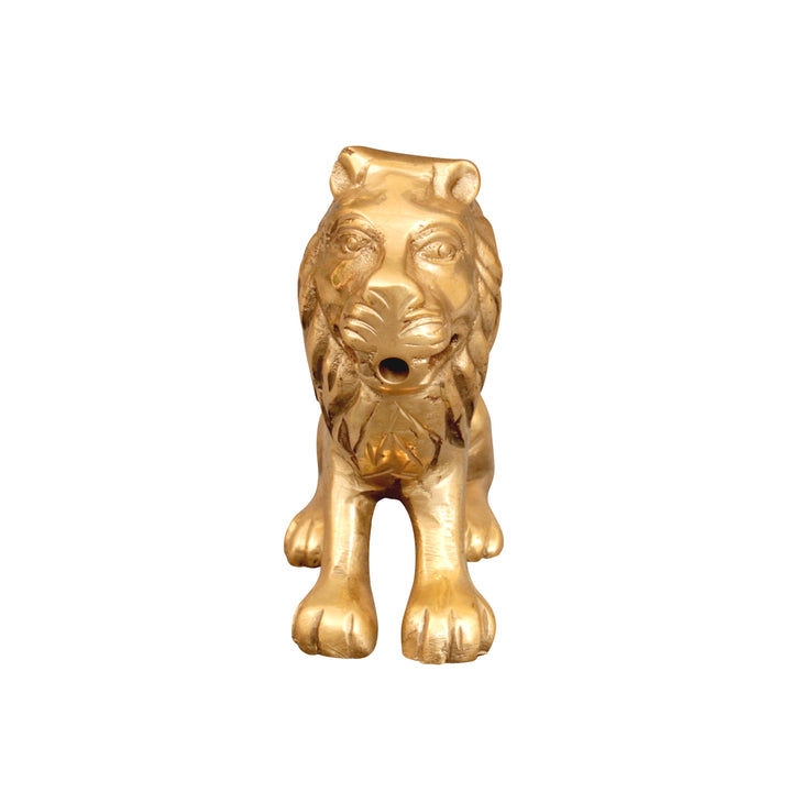 Royal Brass Sitting Lion Animal Figurine