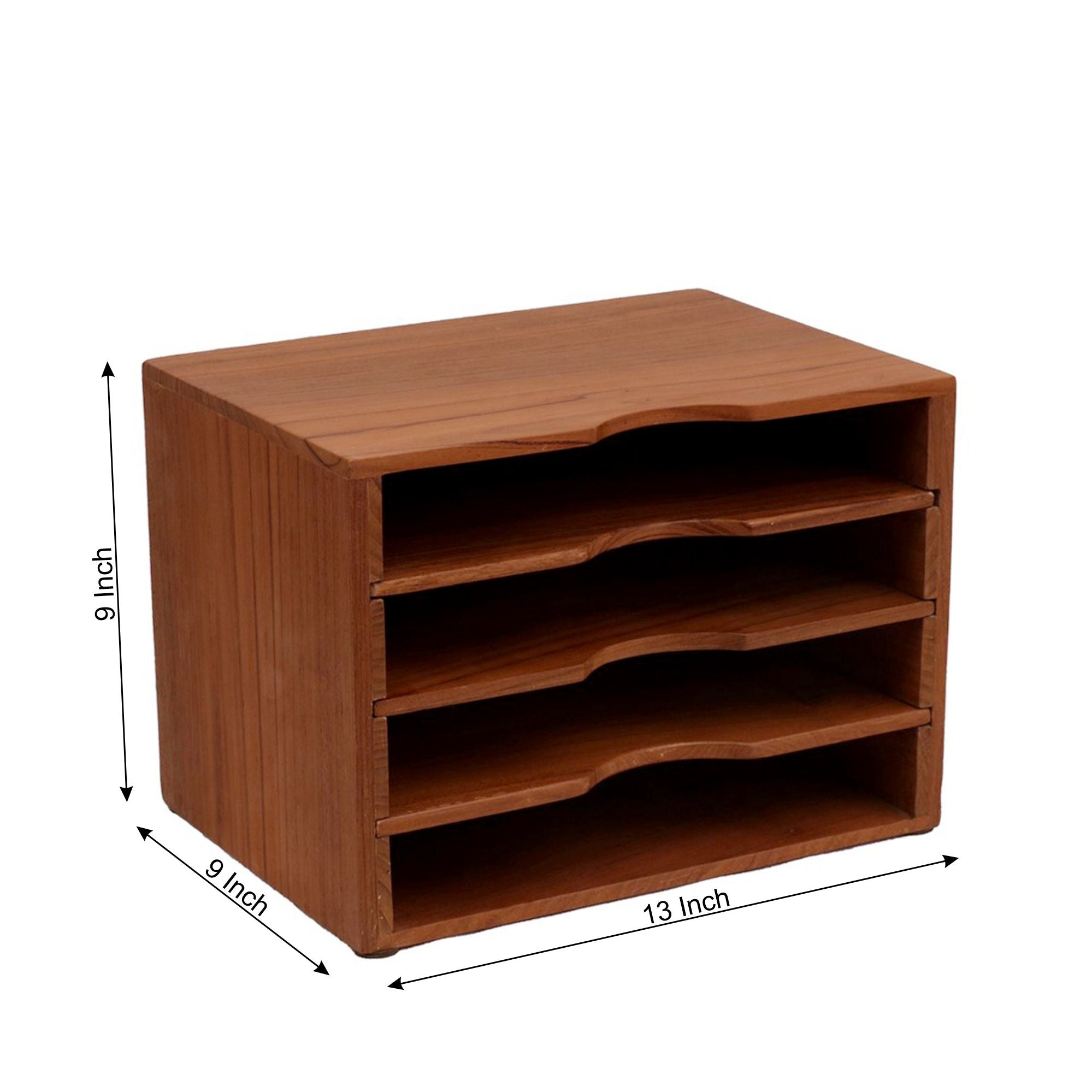 Horizontal Wooden Paper Rack (Natural Tone)